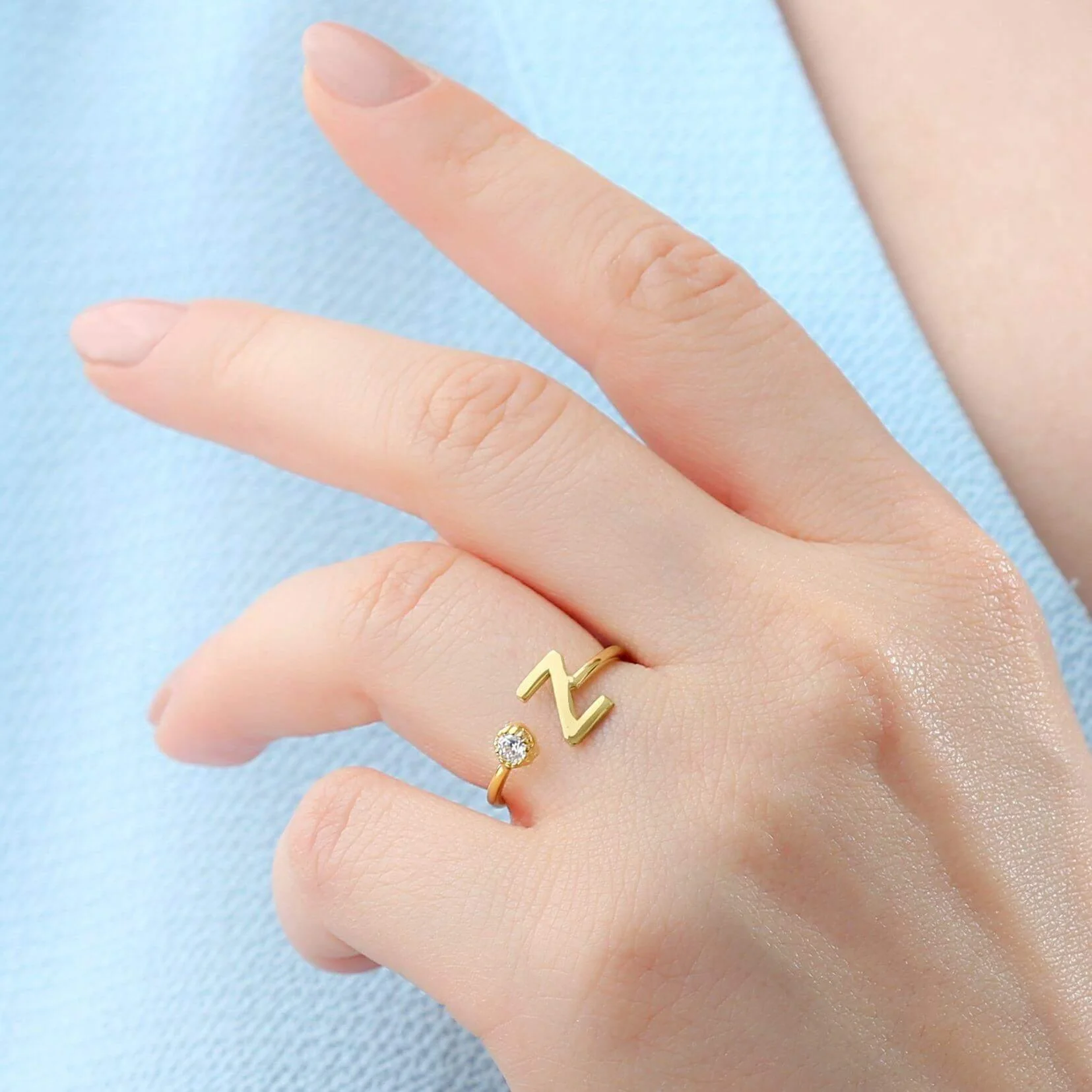 Personalized Birthstone & Initial Ring - Image 7