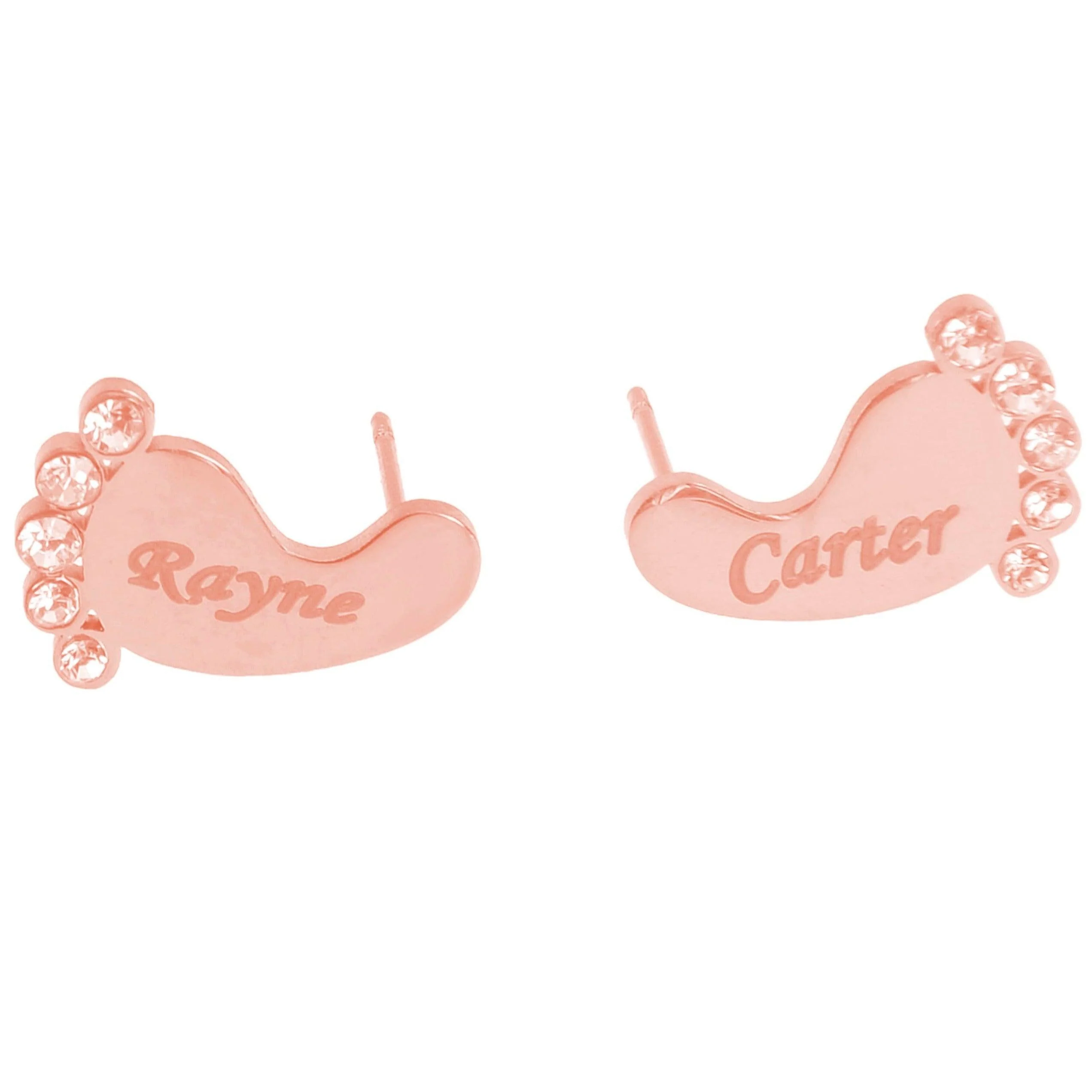 Personalized Baby Foot Earrings Studs with Name - Image 4