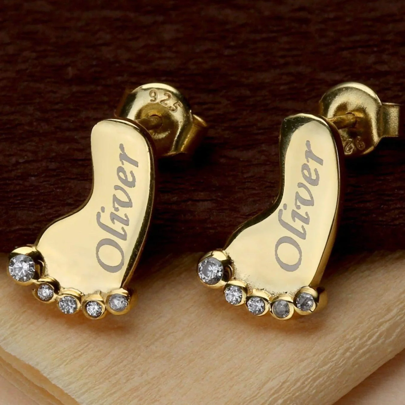 Personalized Baby Foot Earrings Studs with Name - Image 6