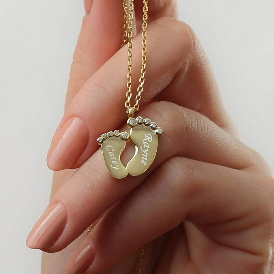 Personalized Baby Foot Necklace with Name - Image 4