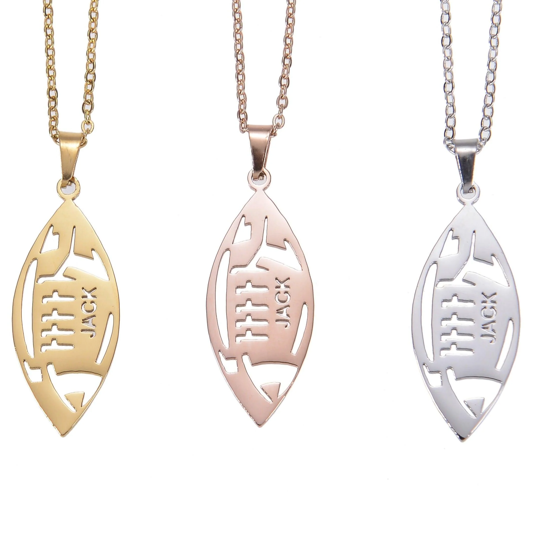 Personalized American Football Name Necklace