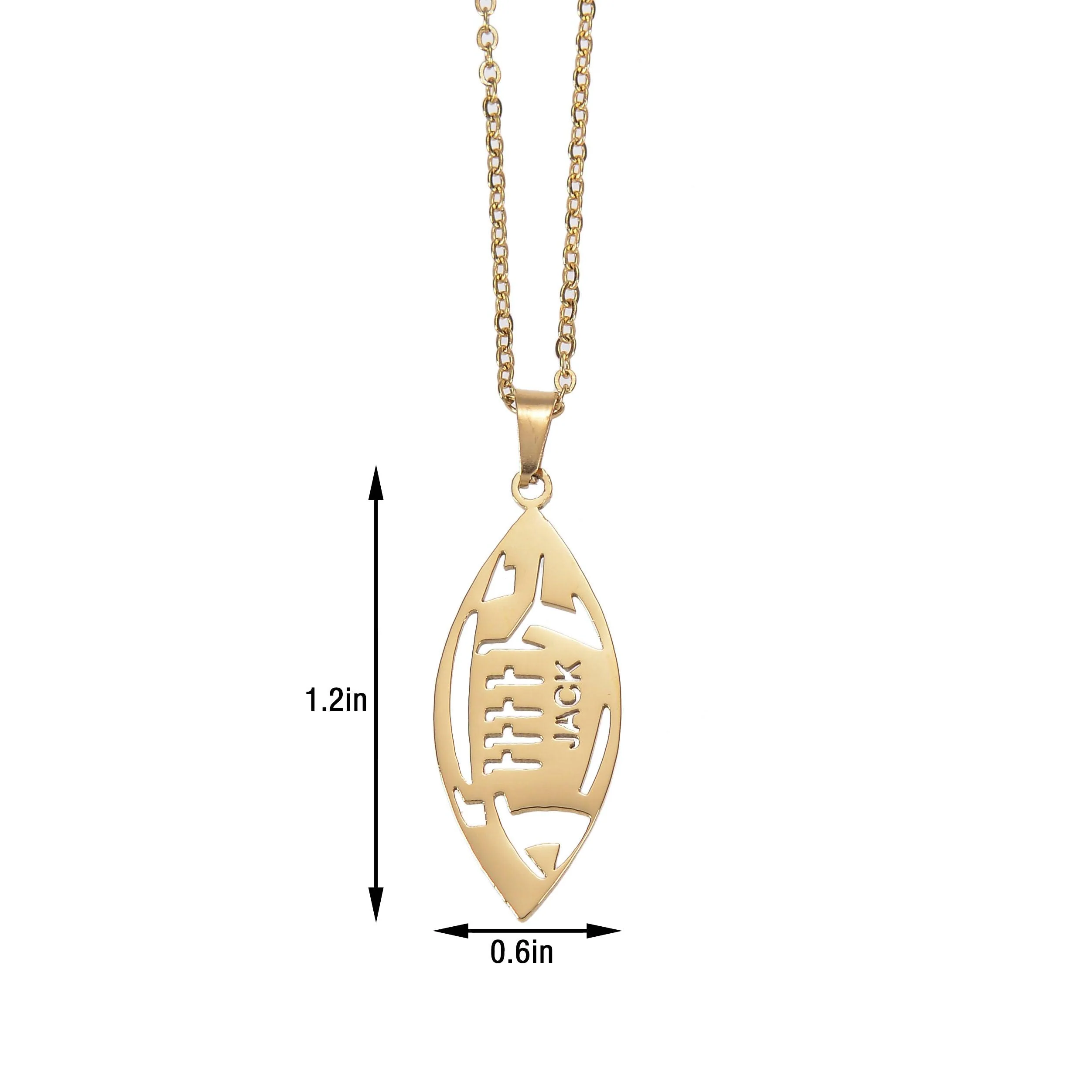 Personalized American Football Name Necklace - Image 2