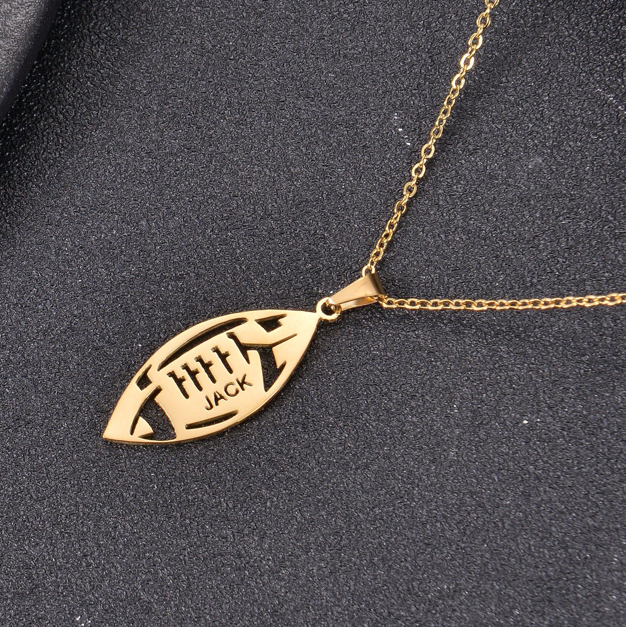 Personalized American Football Name Necklace - Image 3