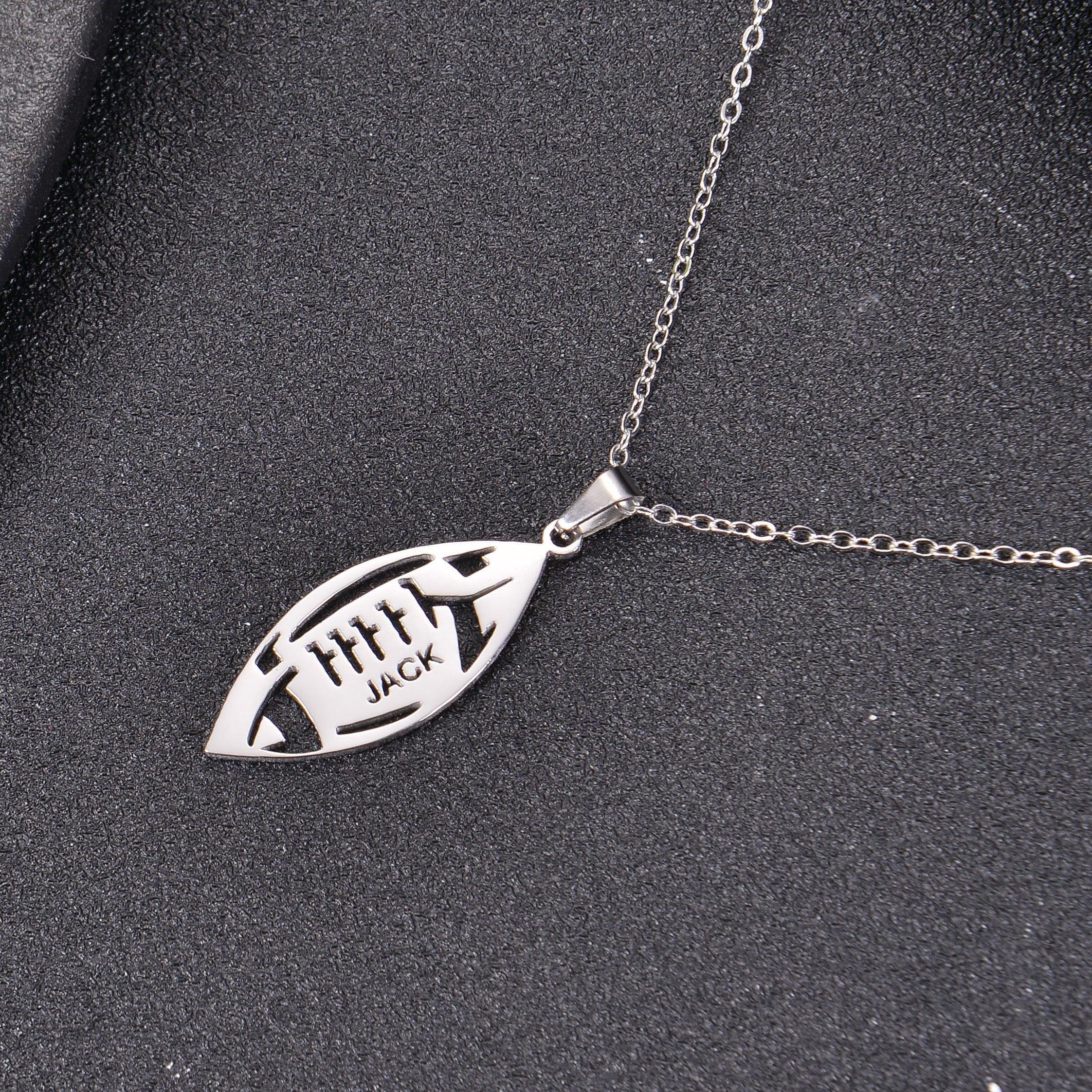 Personalized American Football Name Necklace - Image 5