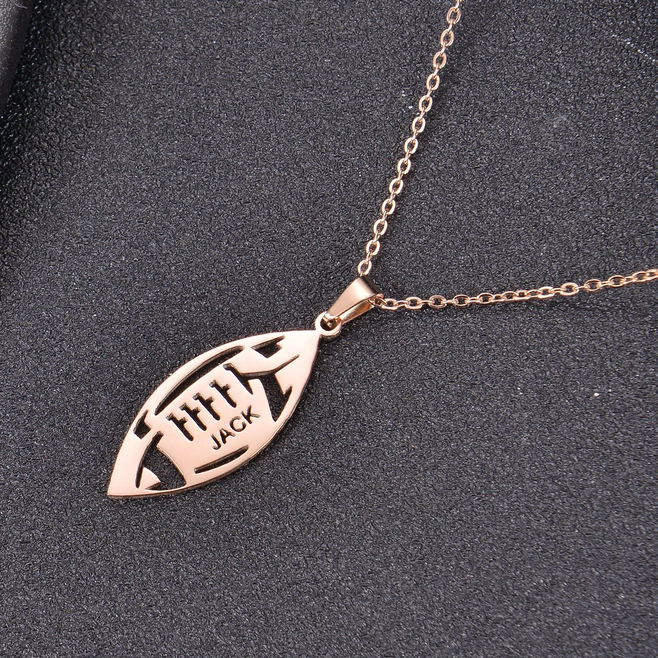 Personalized American Football Name Necklace - Image 7