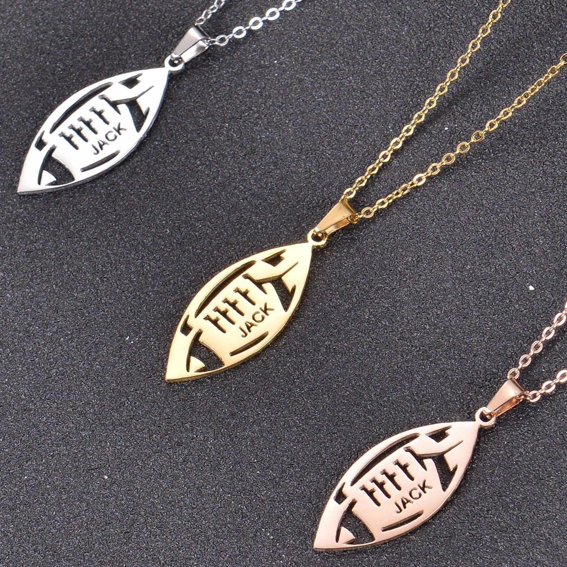 Personalized American Football Name Necklace - Image 9