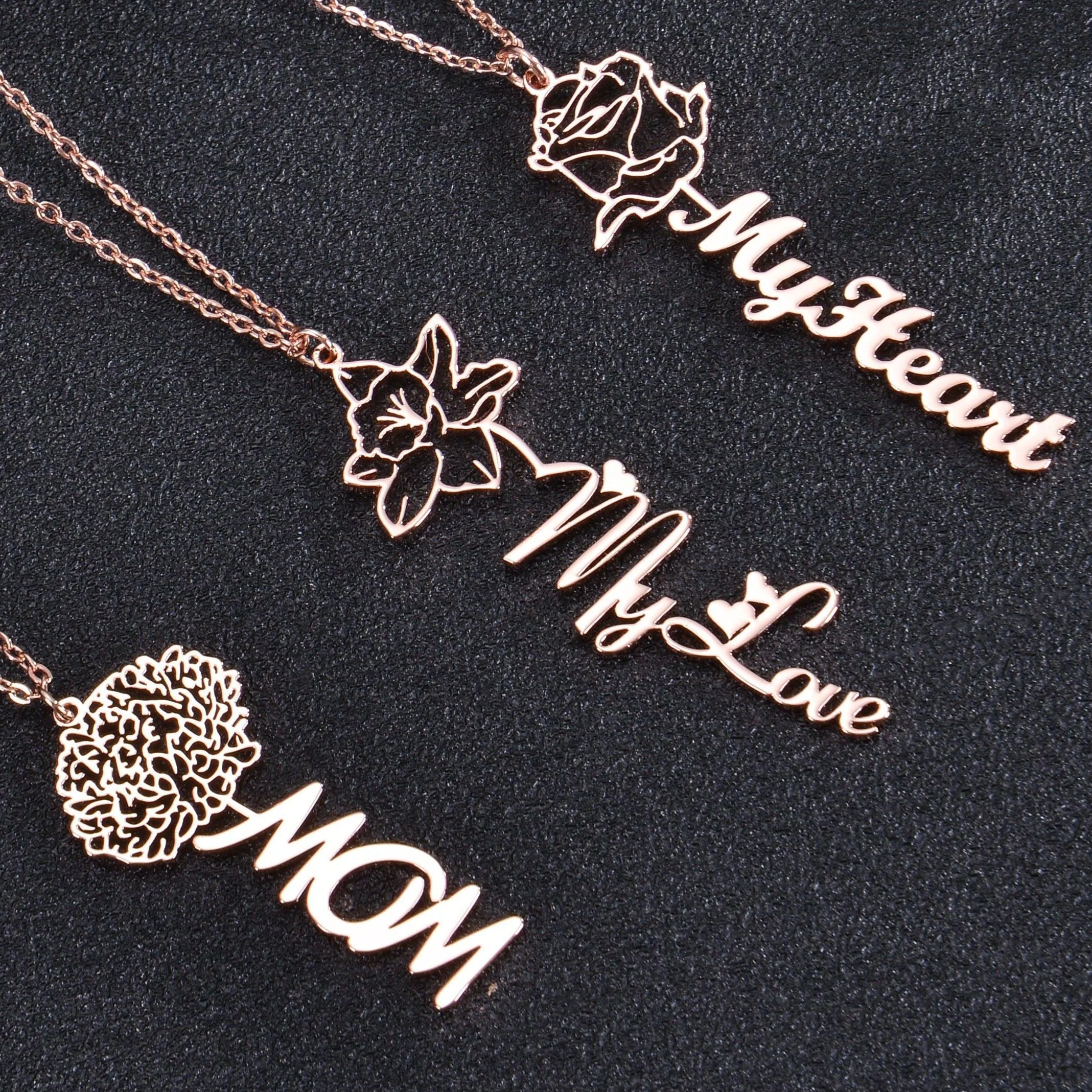 Personalized Birth Month Flower Necklace - Image 10