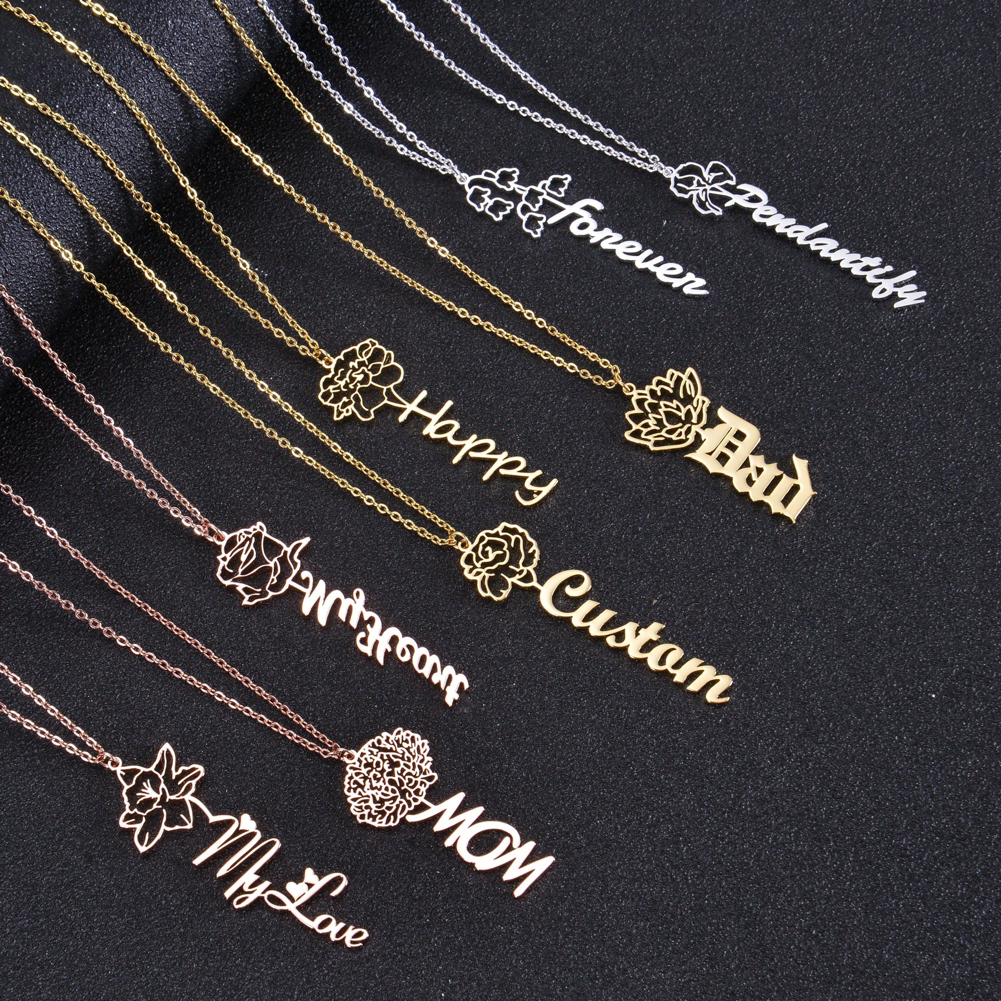Personalized Birth Month Flower Necklace - Image 4