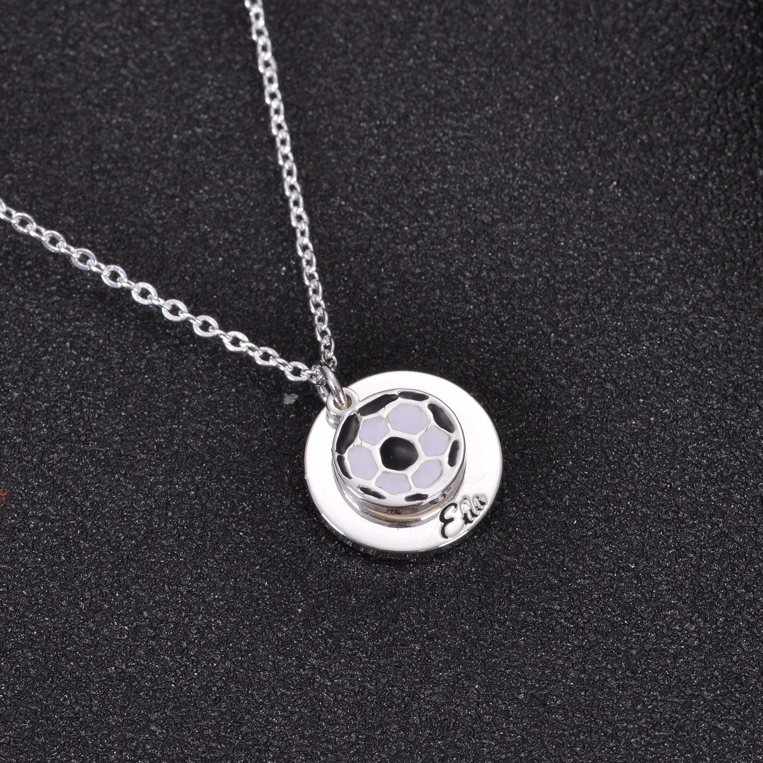 Soccer Pendant Necklace with Engraved Name - Image 4