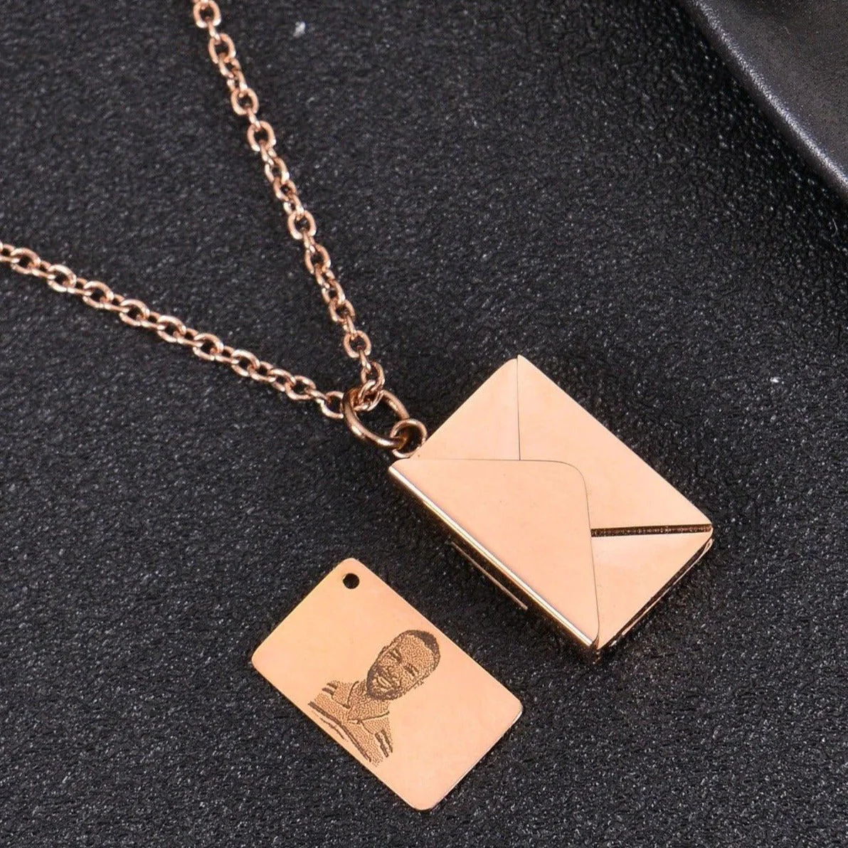 Personalized Text Message Photo Necklace - Image 4
