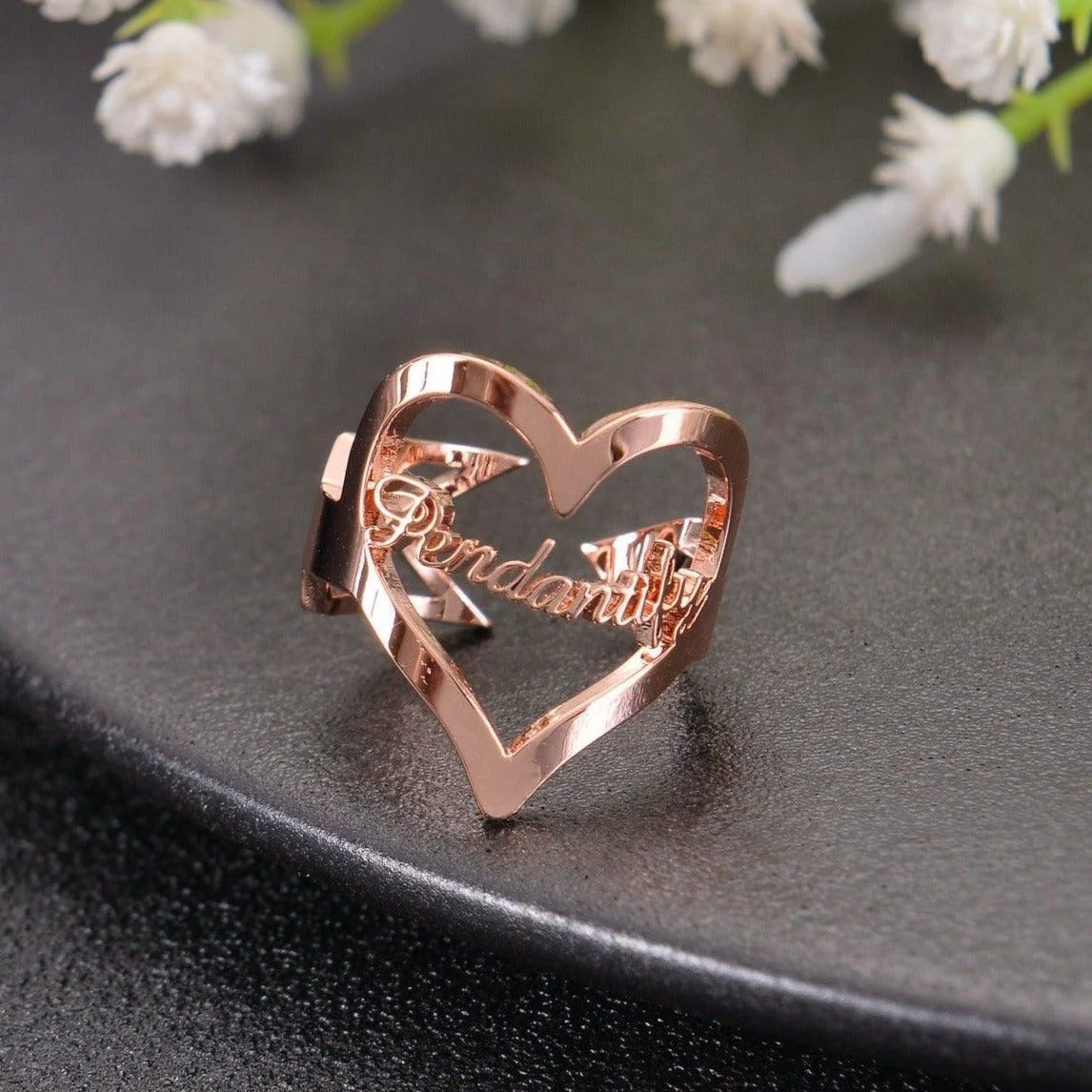 Heart Rings with Name in Multiple Fonts - Image 5