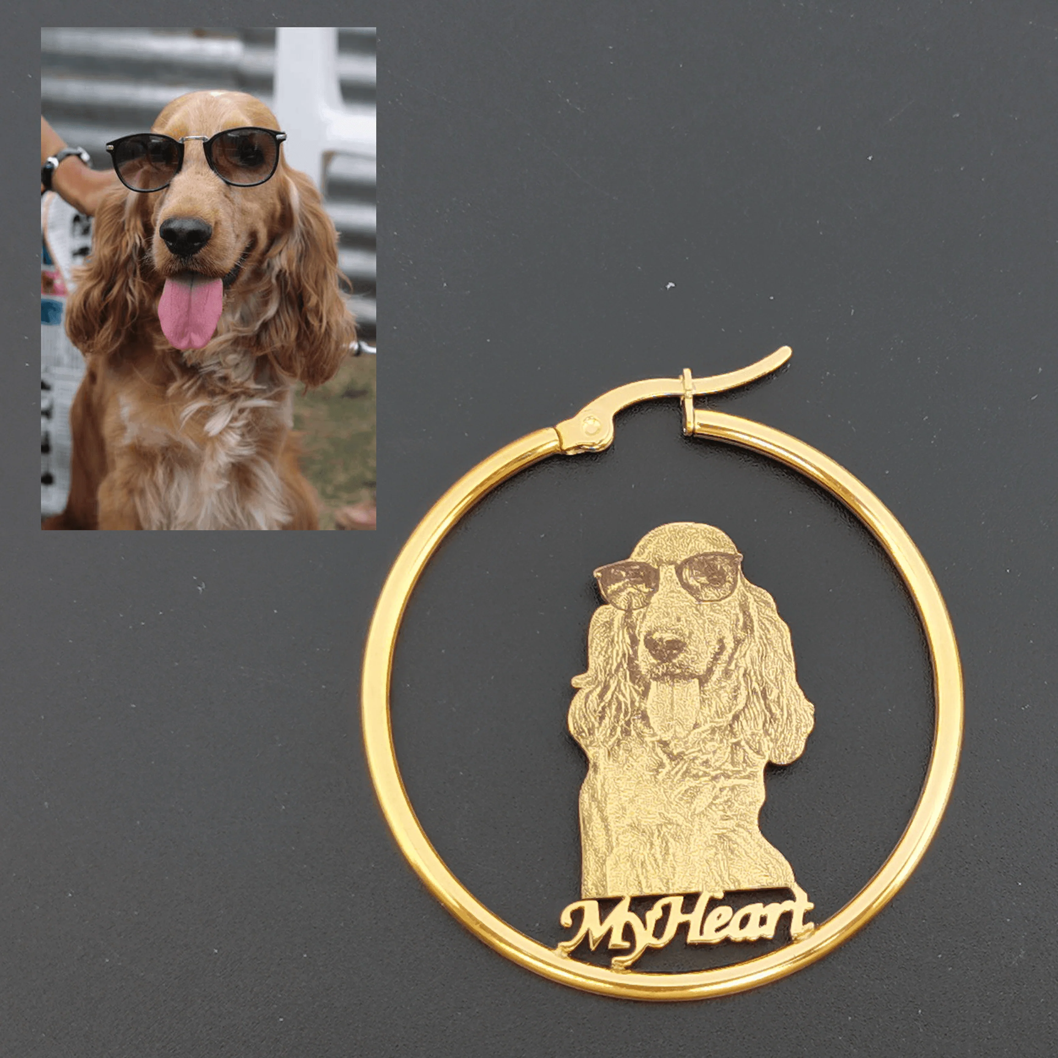 Personalized Photo Engraved Hoop Earrings - Image 12