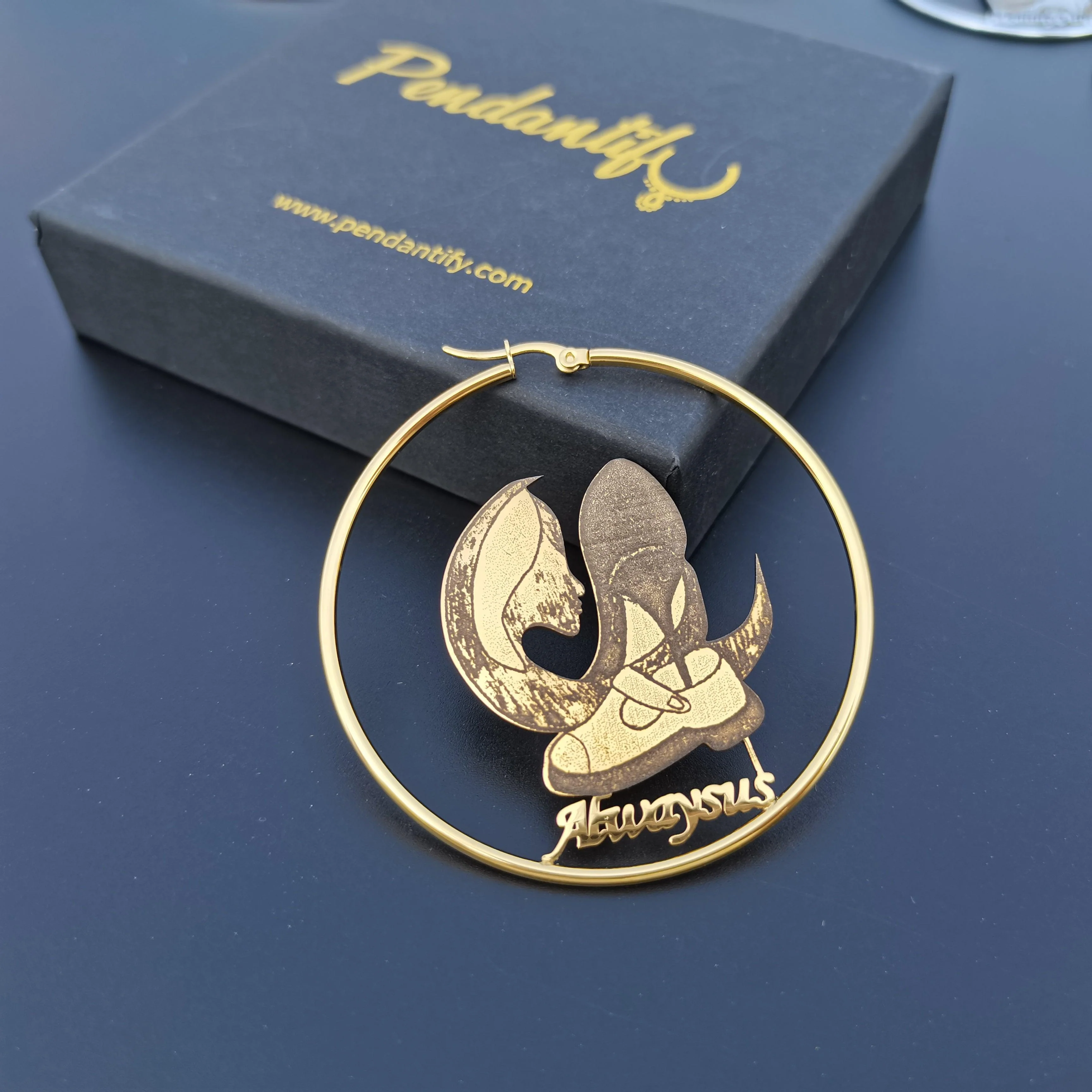 Personalized Photo Engraved Hoop Earrings - Image 18
