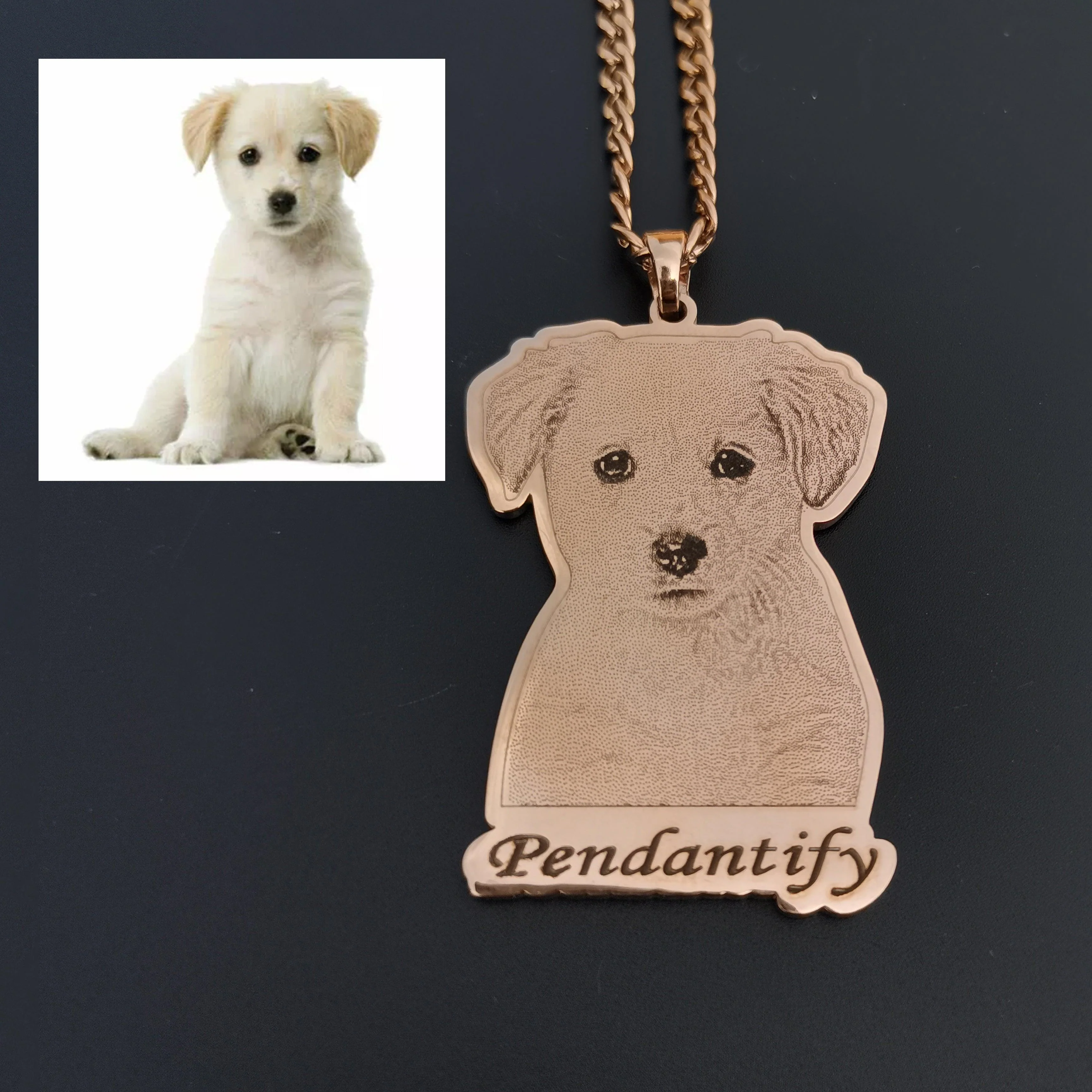 Custom Photo Engraved Pet Necklace - Image 4
