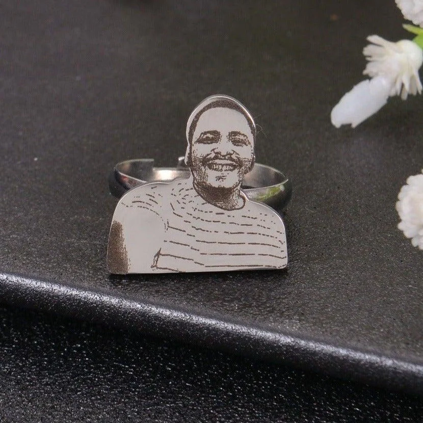 Personalized Adjustable Photo Portrait Ring - Image 4