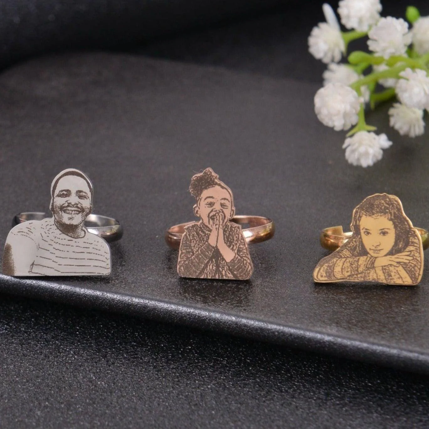 Personalized Adjustable Photo Portrait Ring - Image 6