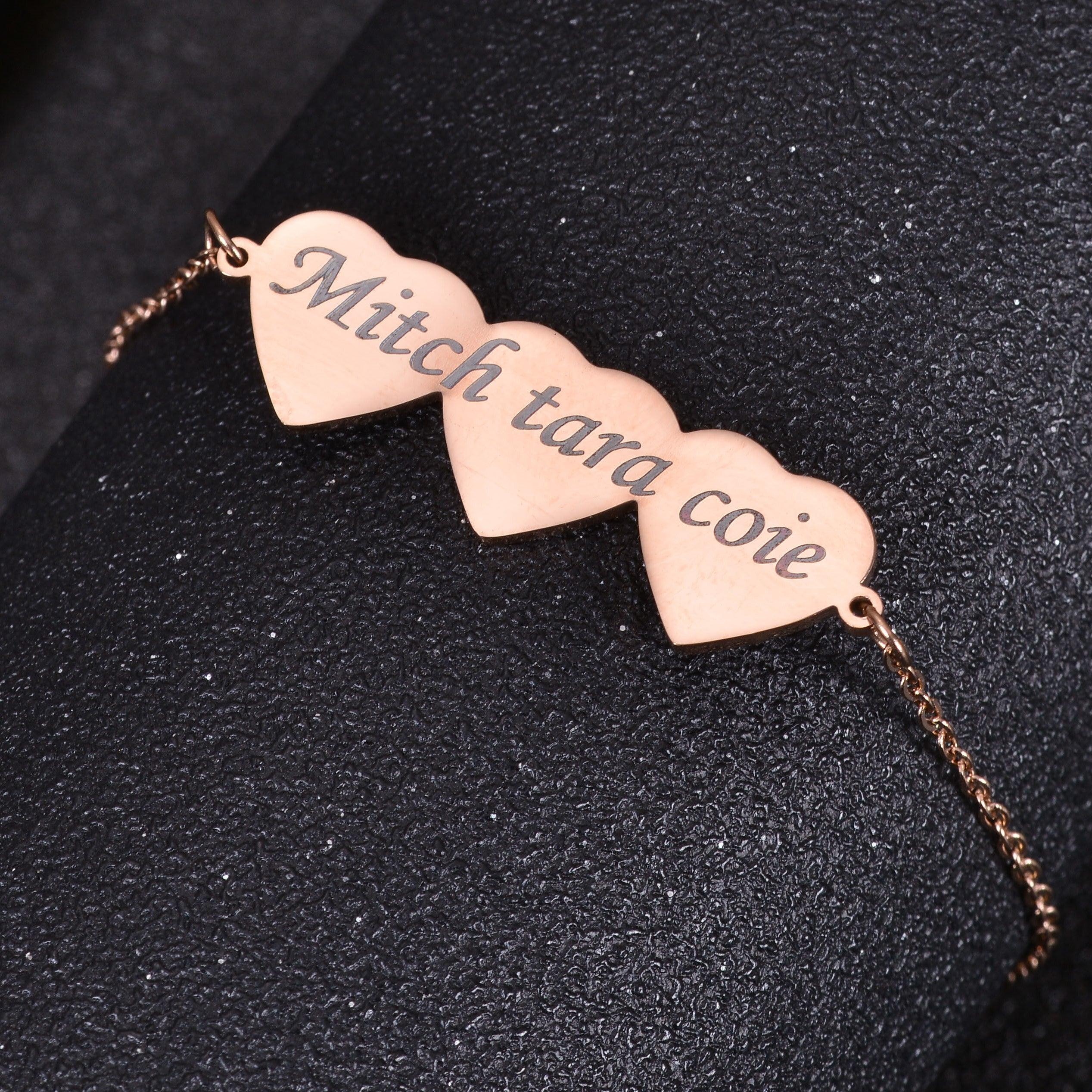Personalized Family Name Heart Bracelets - Image 4