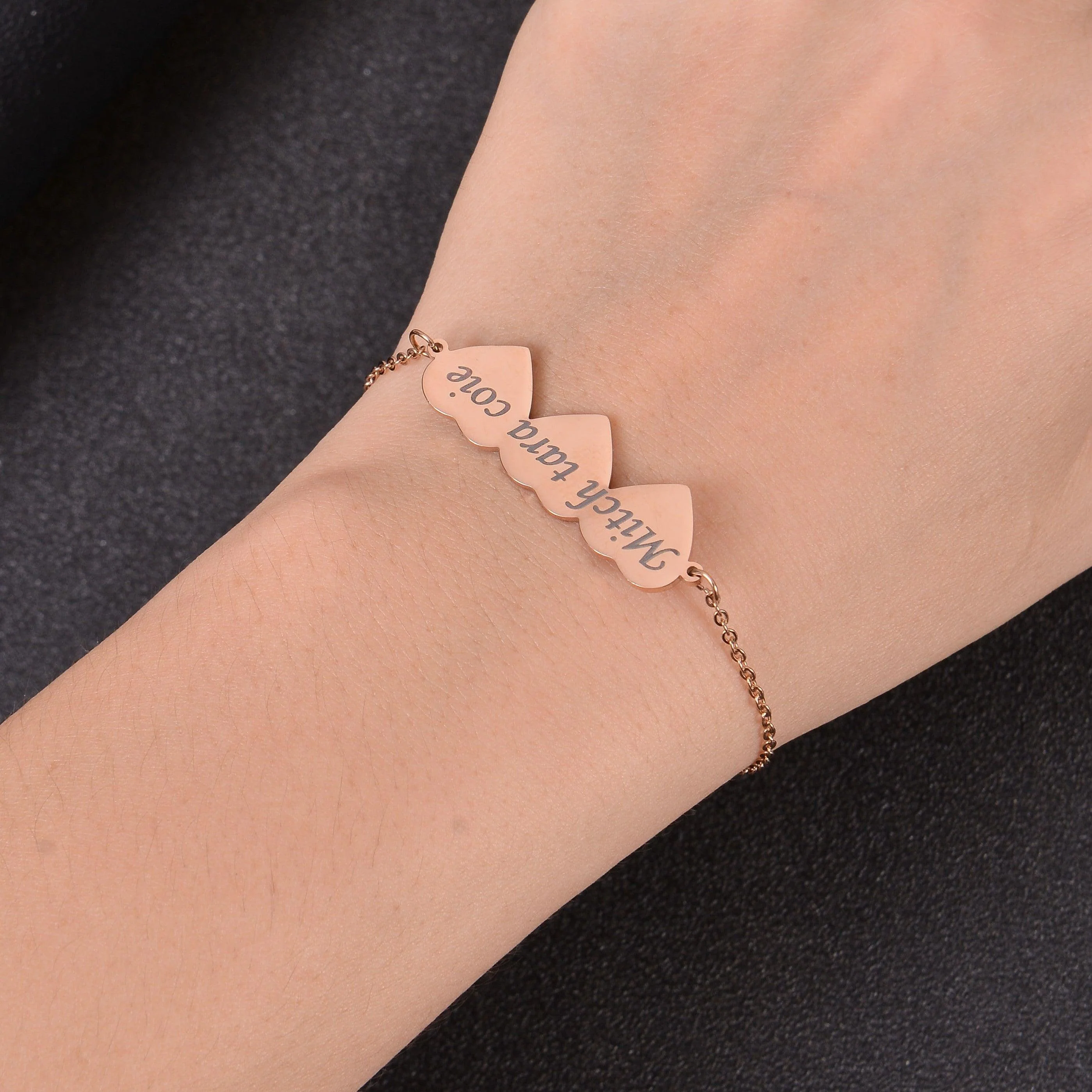 Personalized Family Name Heart Bracelets - Image 9