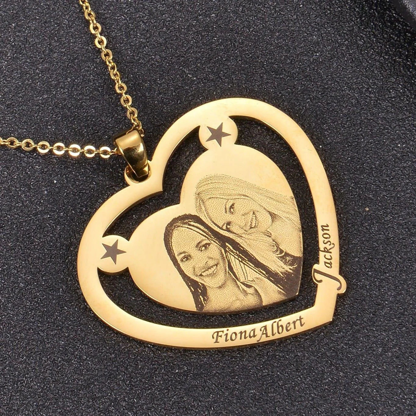 Photo Engraved Heart Necklace - Image 5