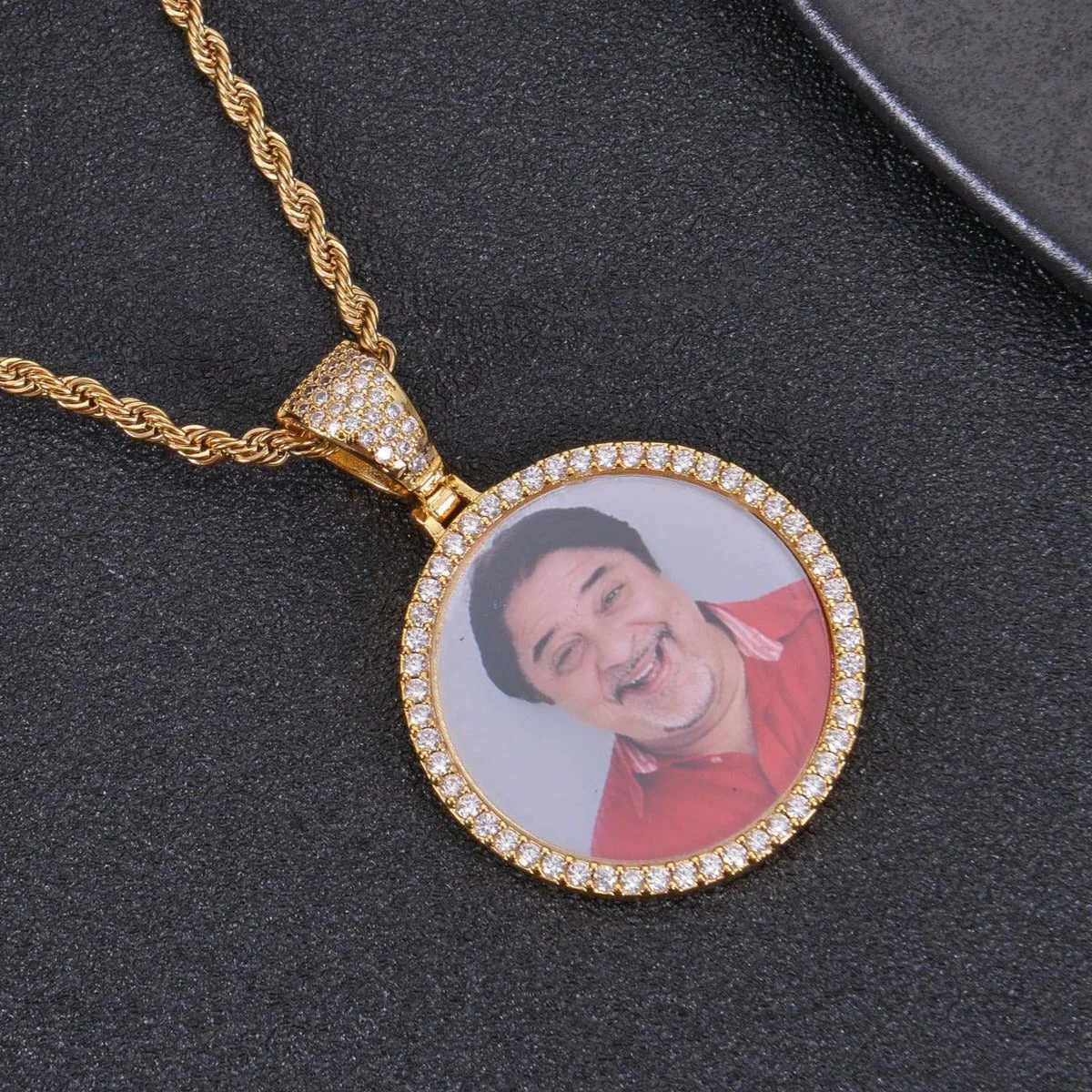 Diamond Studded Angel Wing Photo Necklace - Image 11