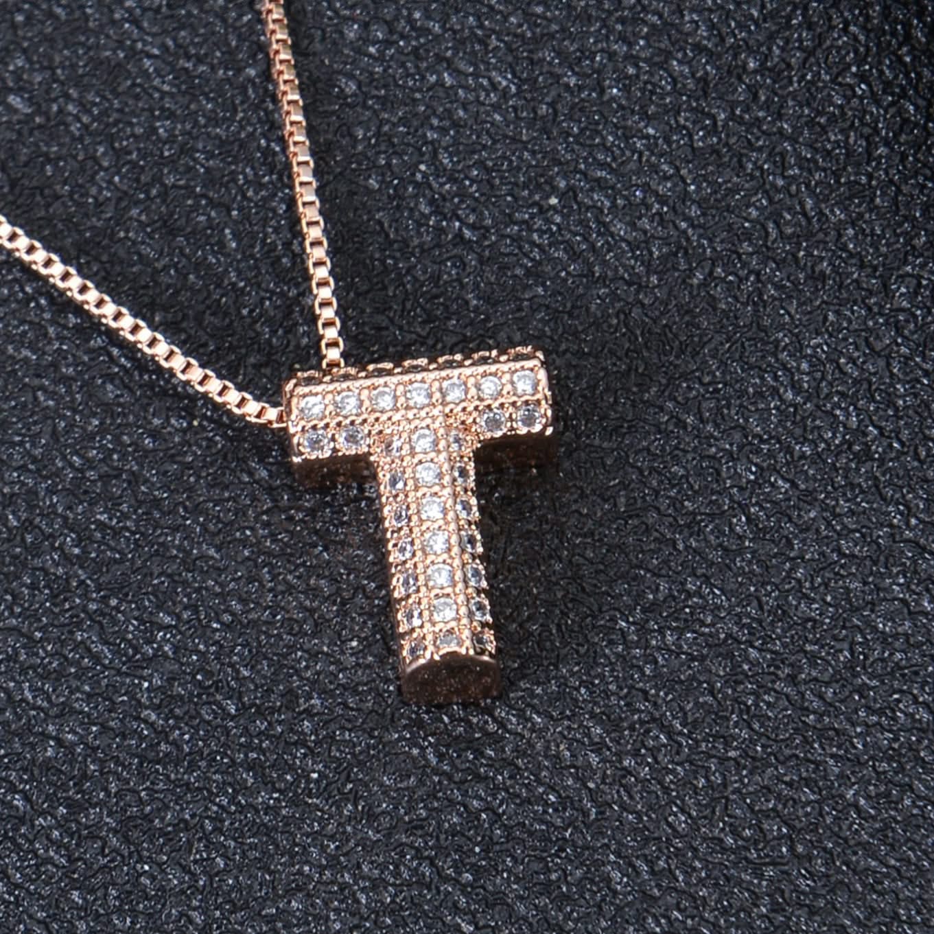 Diamond Studded Bold Initial Necklace - Image 12