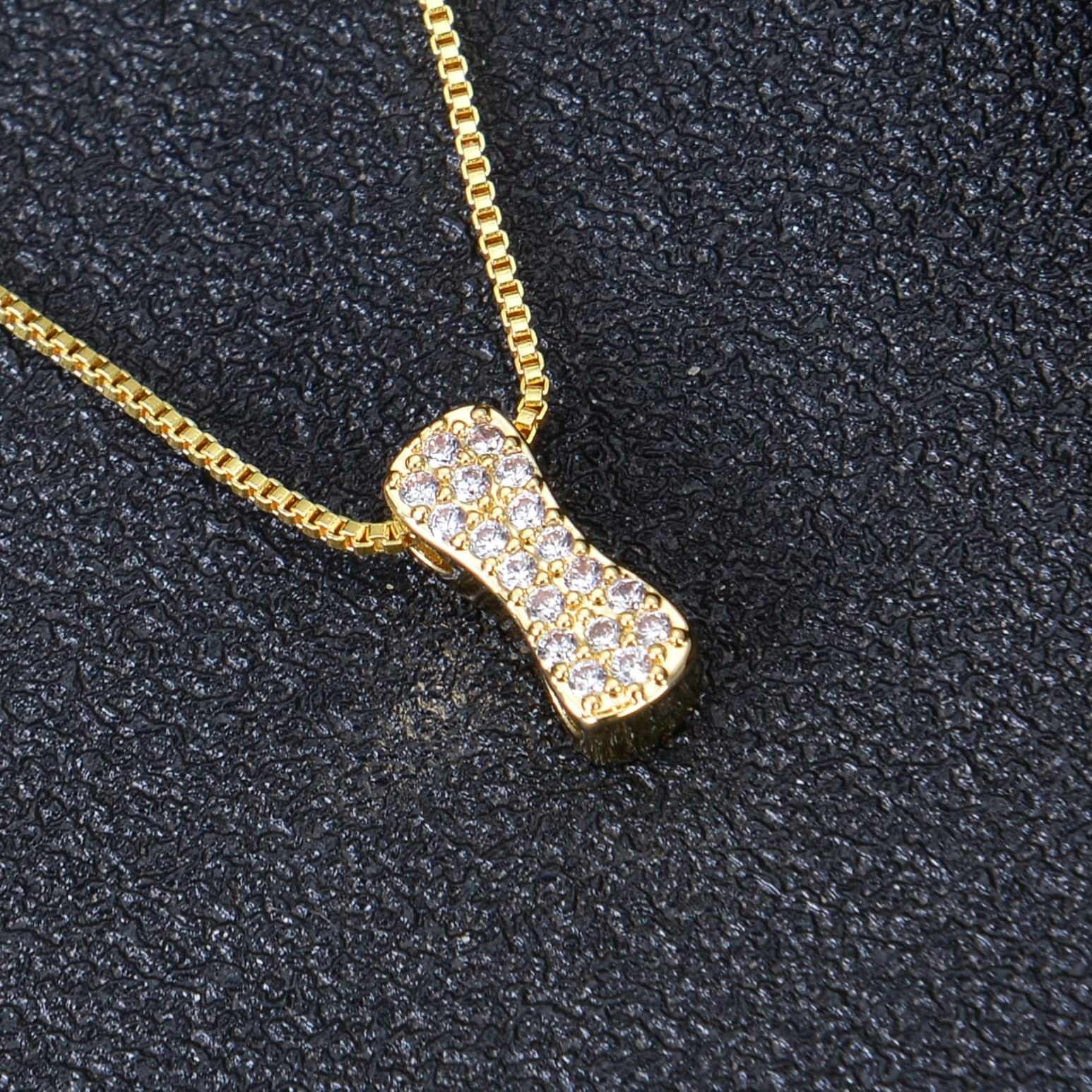 Diamond Studded Bold Initial Necklace - Image 4