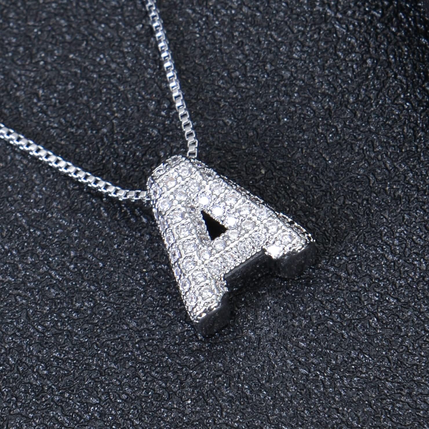 Diamond Studded Bold Initial Necklace - Image 6