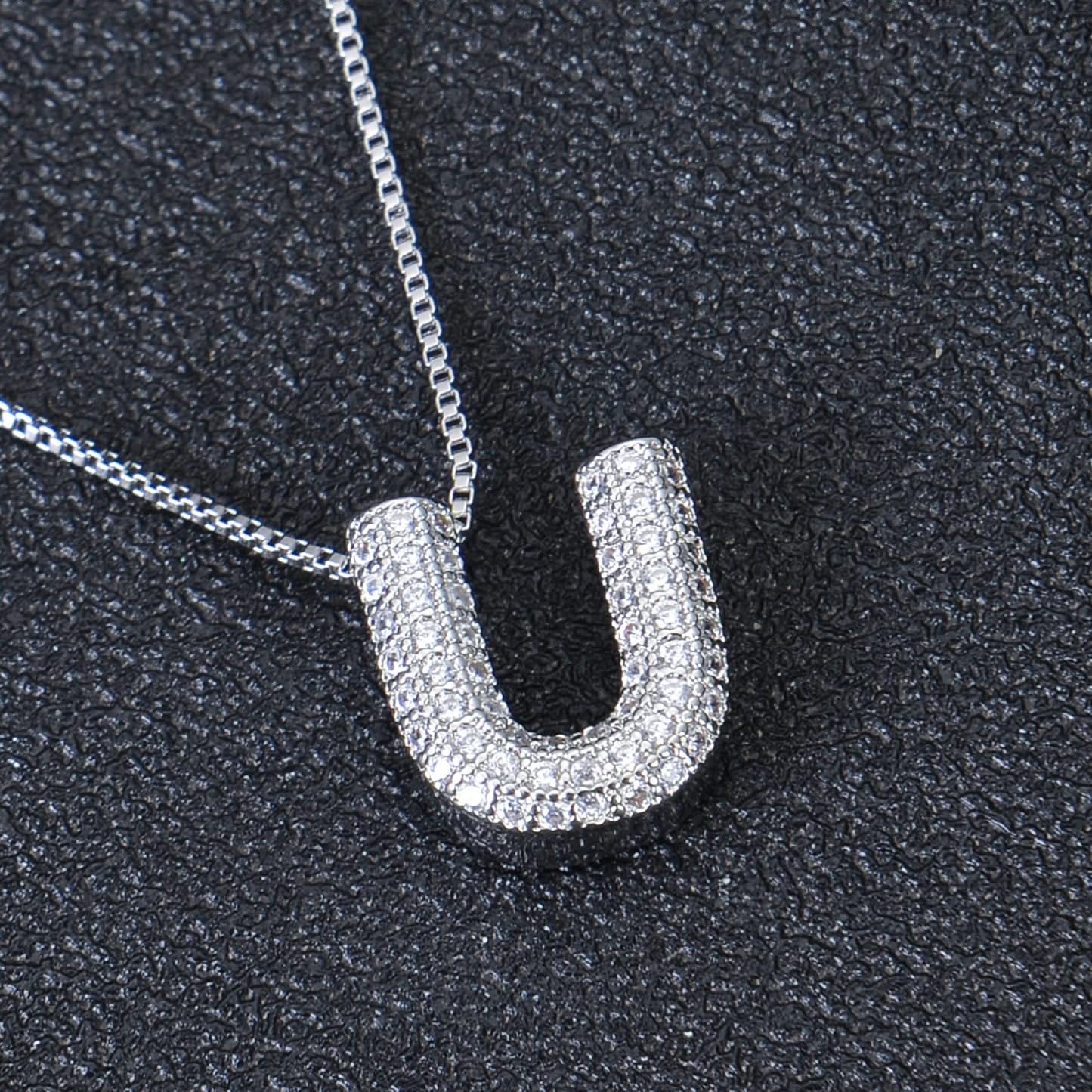 Diamond Studded Bold Initial Necklace - Image 9