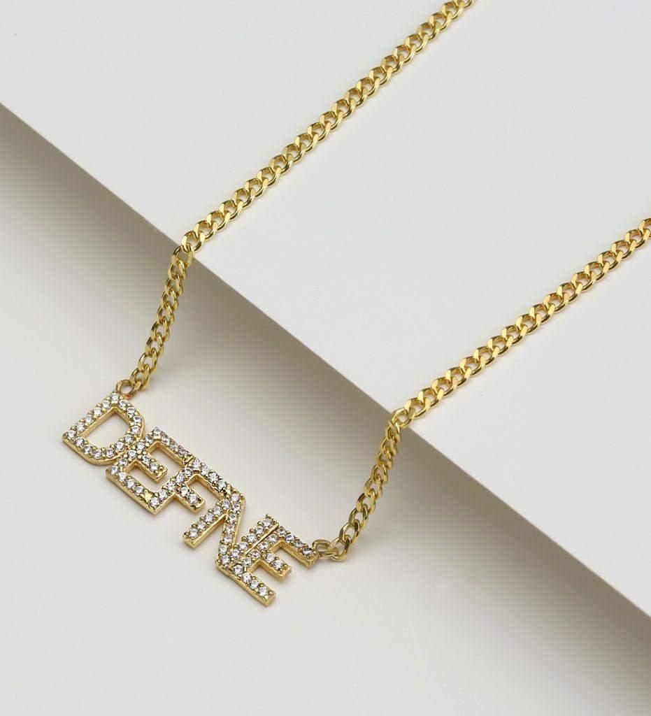 Diamond Studded Name Necklace in Multiple Fonts - Image 11