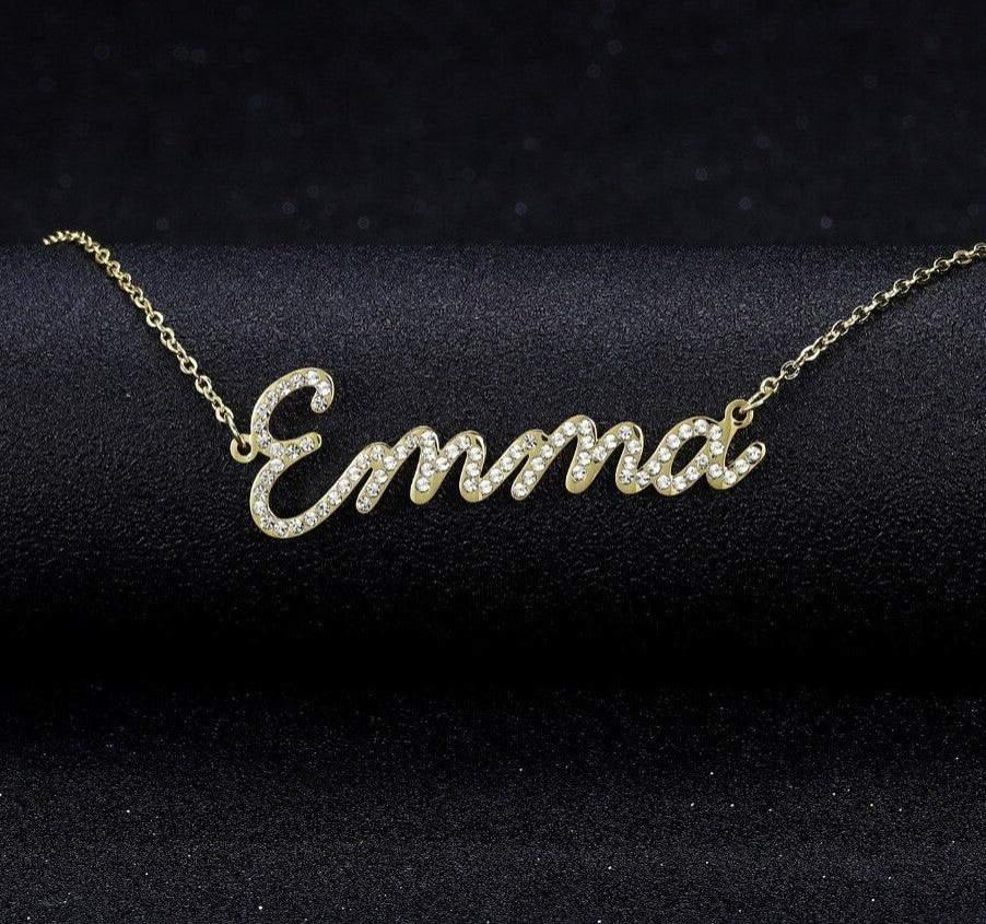 Diamond Studded Name Necklace in Multiple Fonts - Image 16