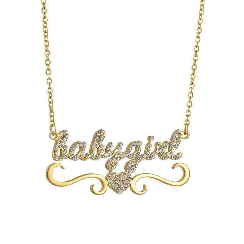 Diamond Studded Name Necklace in Multiple Fonts - Image 4