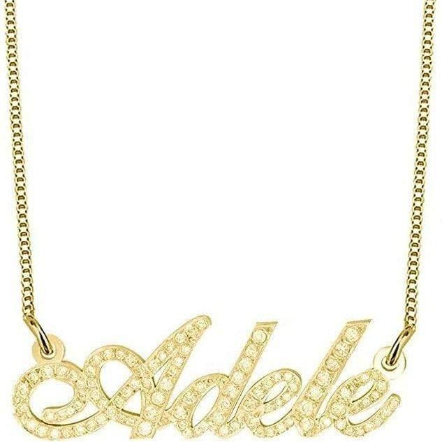 Diamond Studded Name Necklace in Multiple Fonts - Image 5
