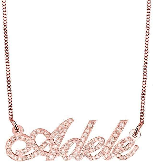Diamond Studded Name Necklace in Multiple Fonts - Image 6