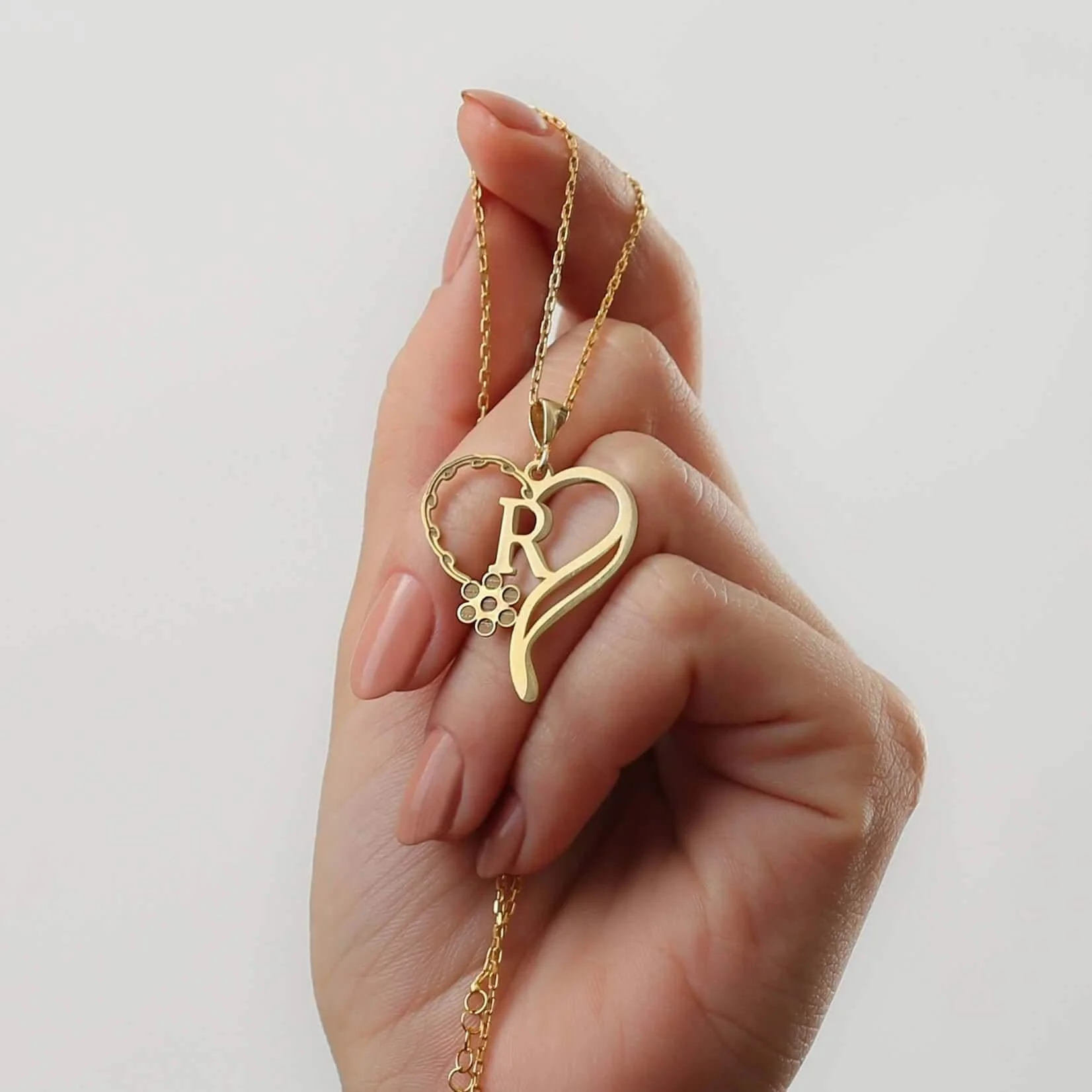Heart Necklace with Initial - Image 4