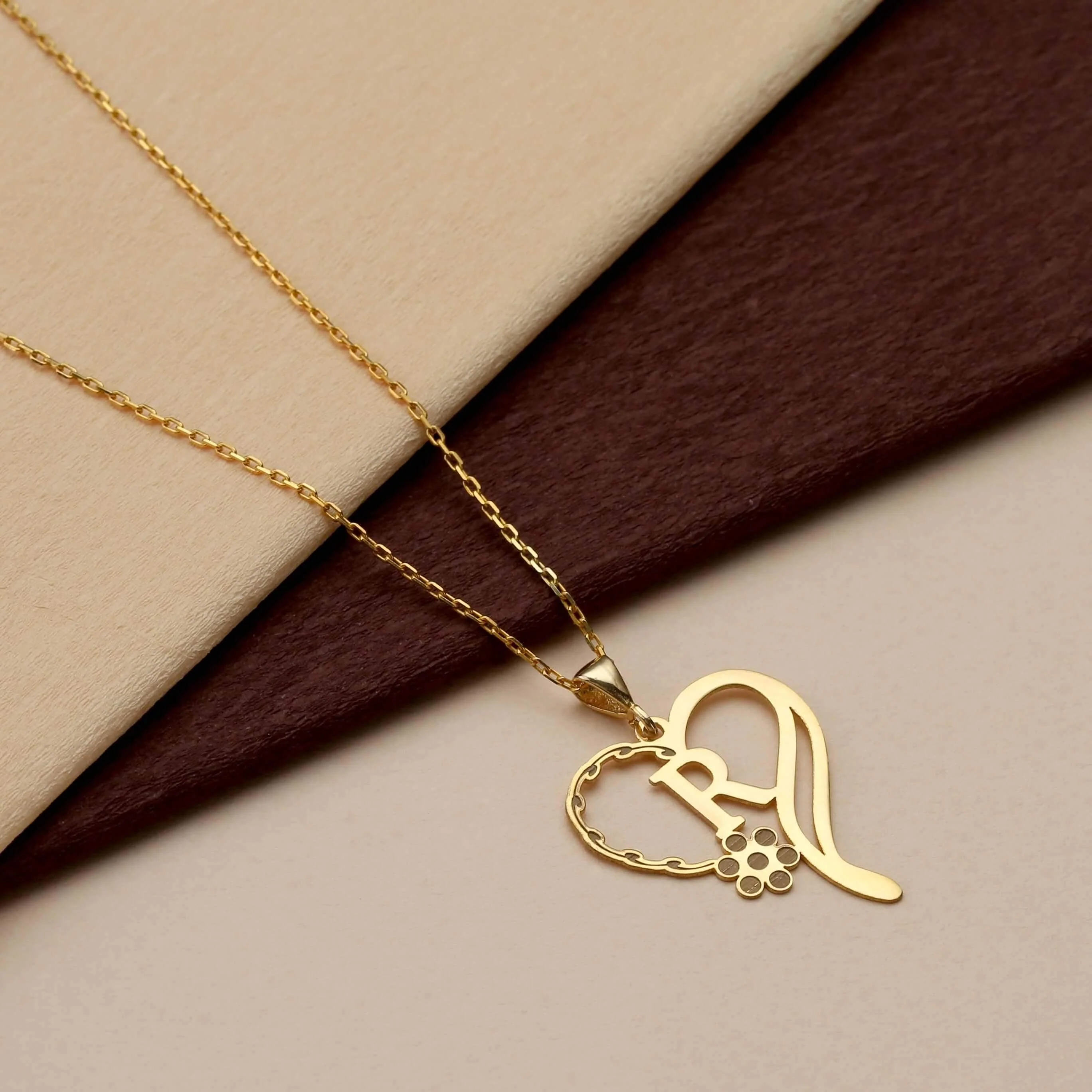 Heart Necklace with Initial - Image 5