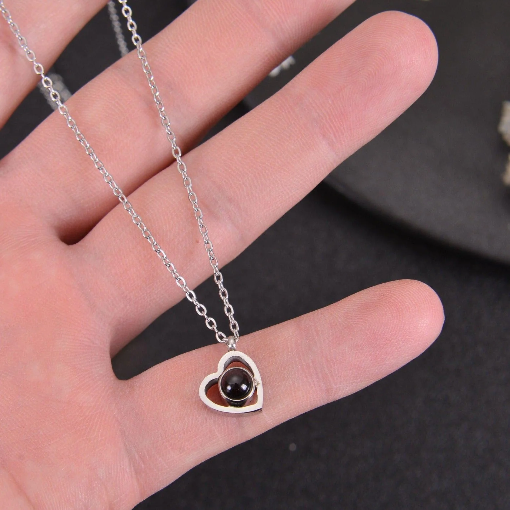 Heart Pendant Photo Projection Necklace - Image 6
