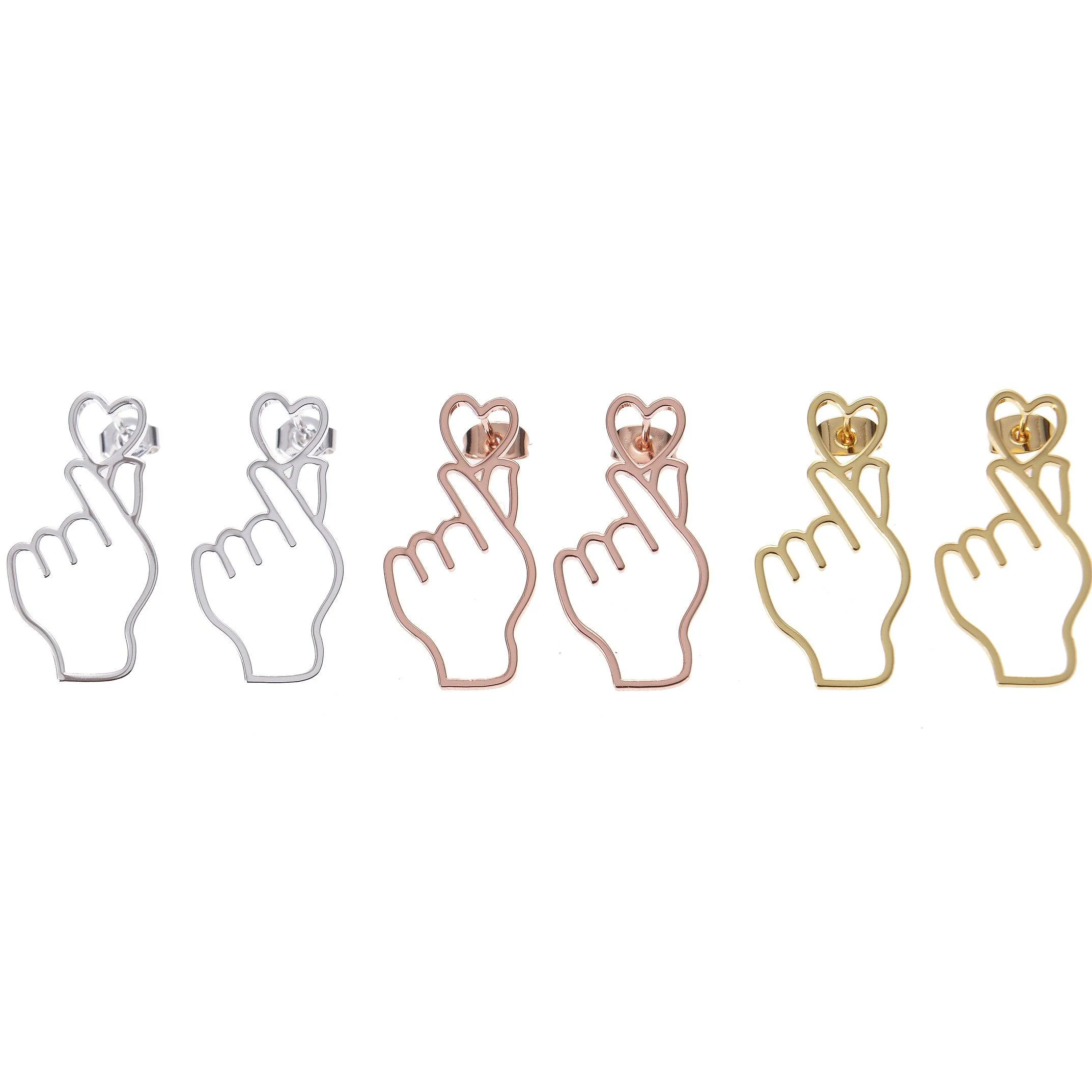 Heart Shaped Finger Earrings