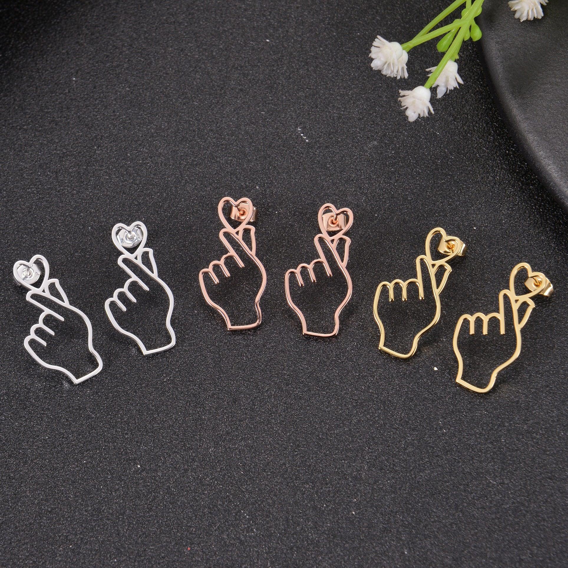 Heart Shaped Finger Earrings - Image 2
