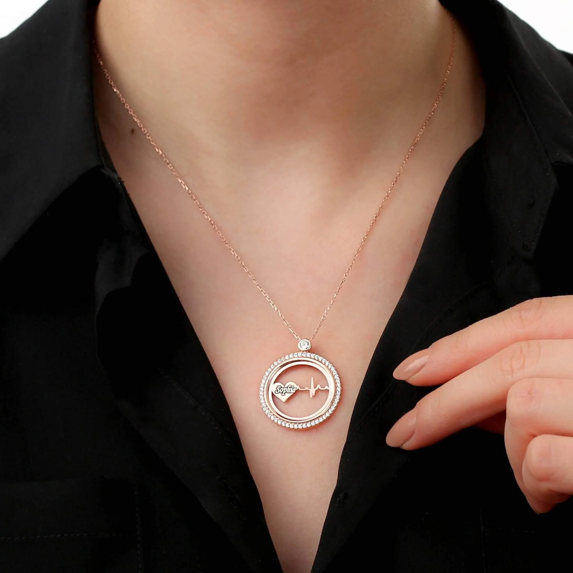Heartbeat Necklace with Name - Image 4
