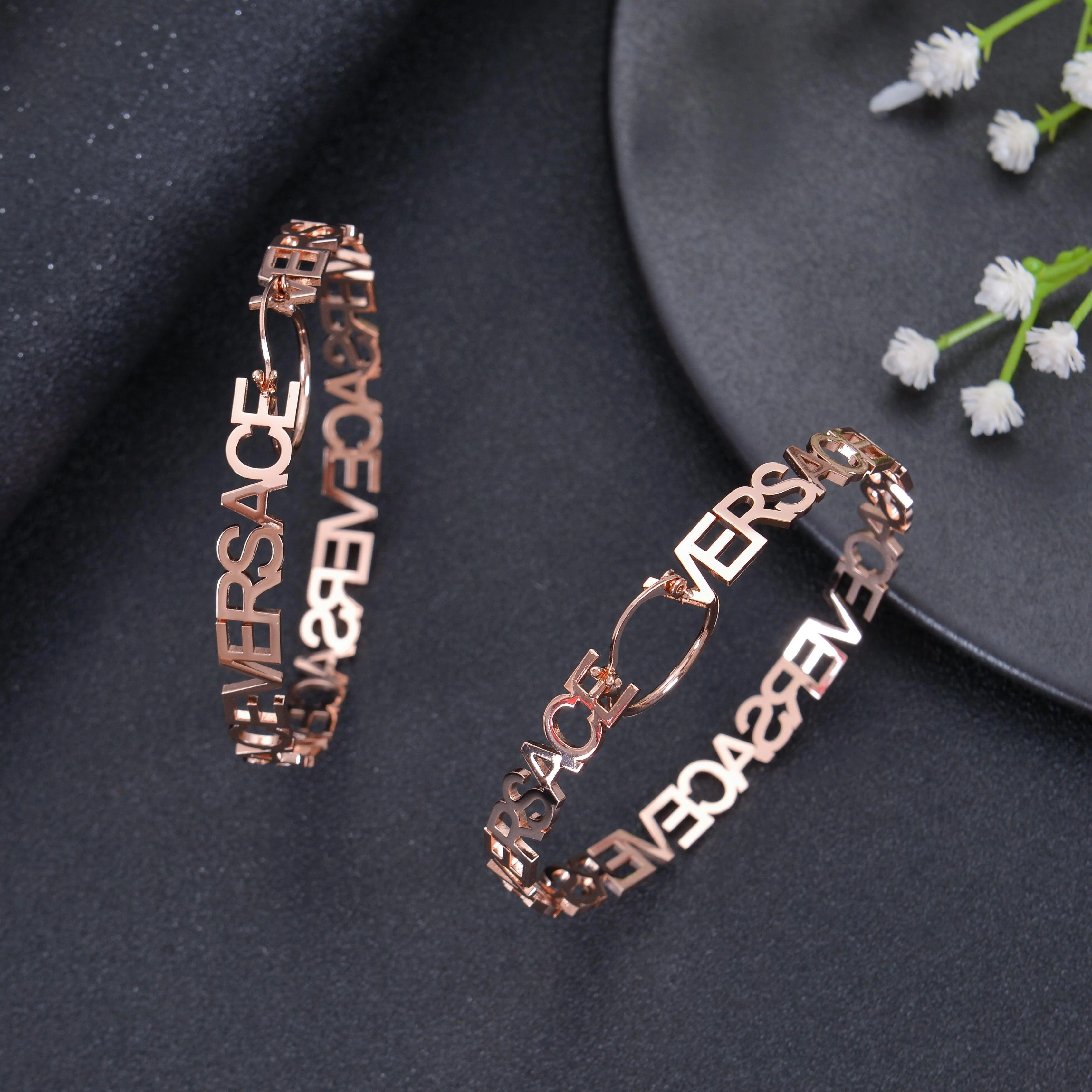 Personalized Multiple Name Hoop Earrings - Image 8