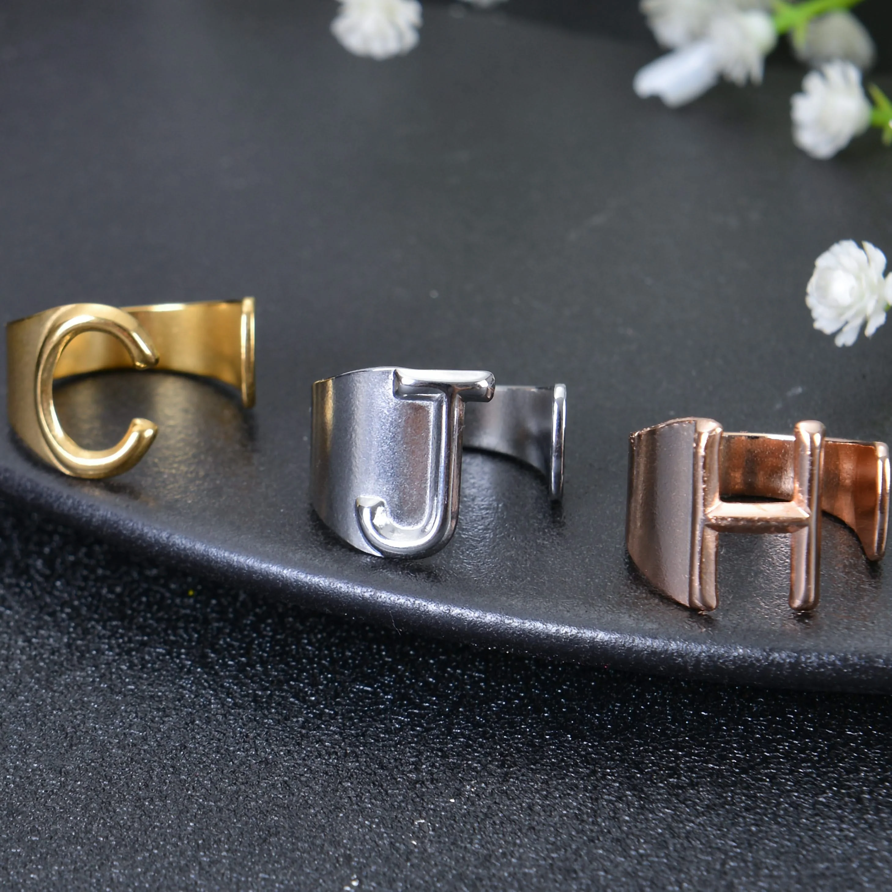 Personalized A-Z Initial Letter Ring - Image 7