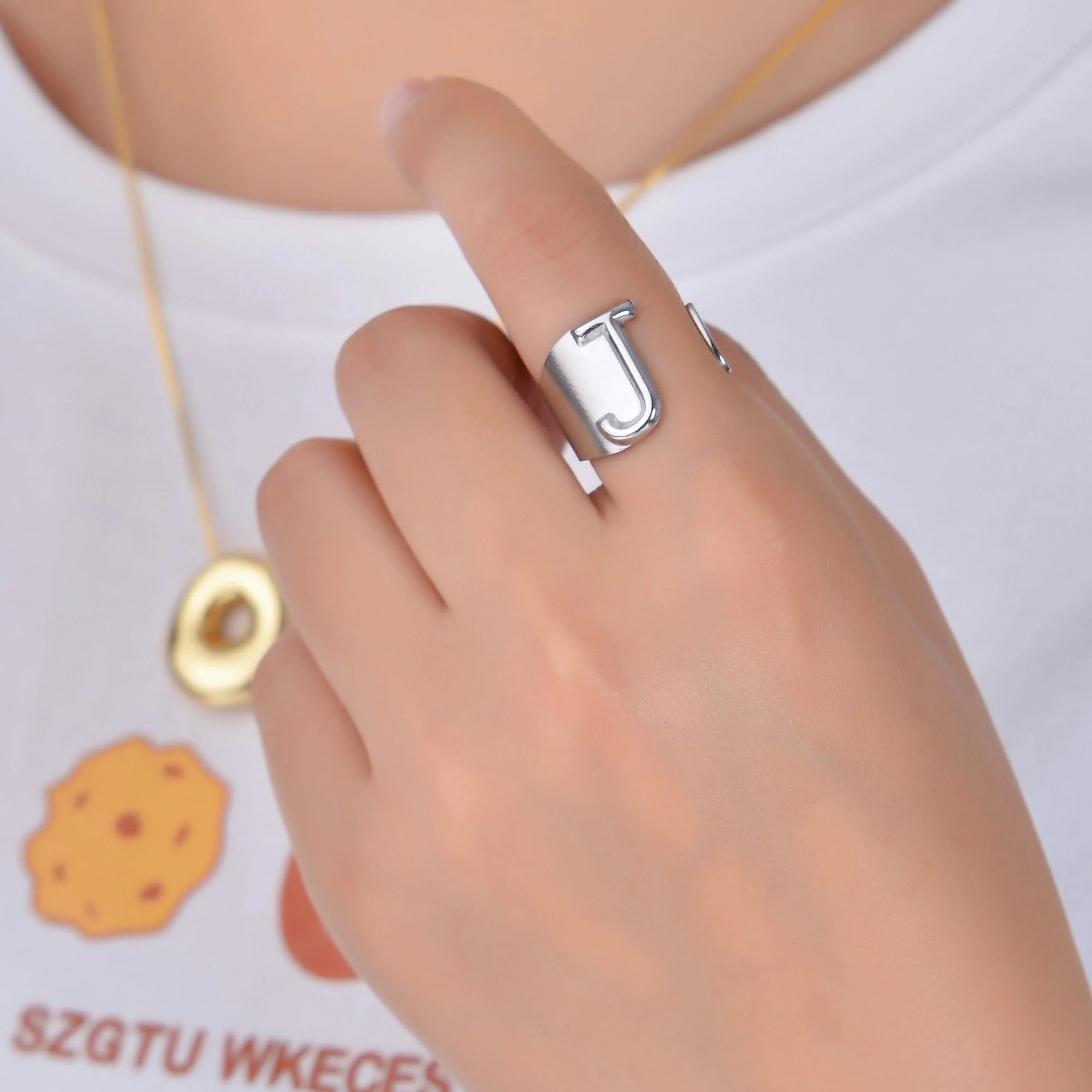Personalized A-Z Initial Letter Ring - Image 8