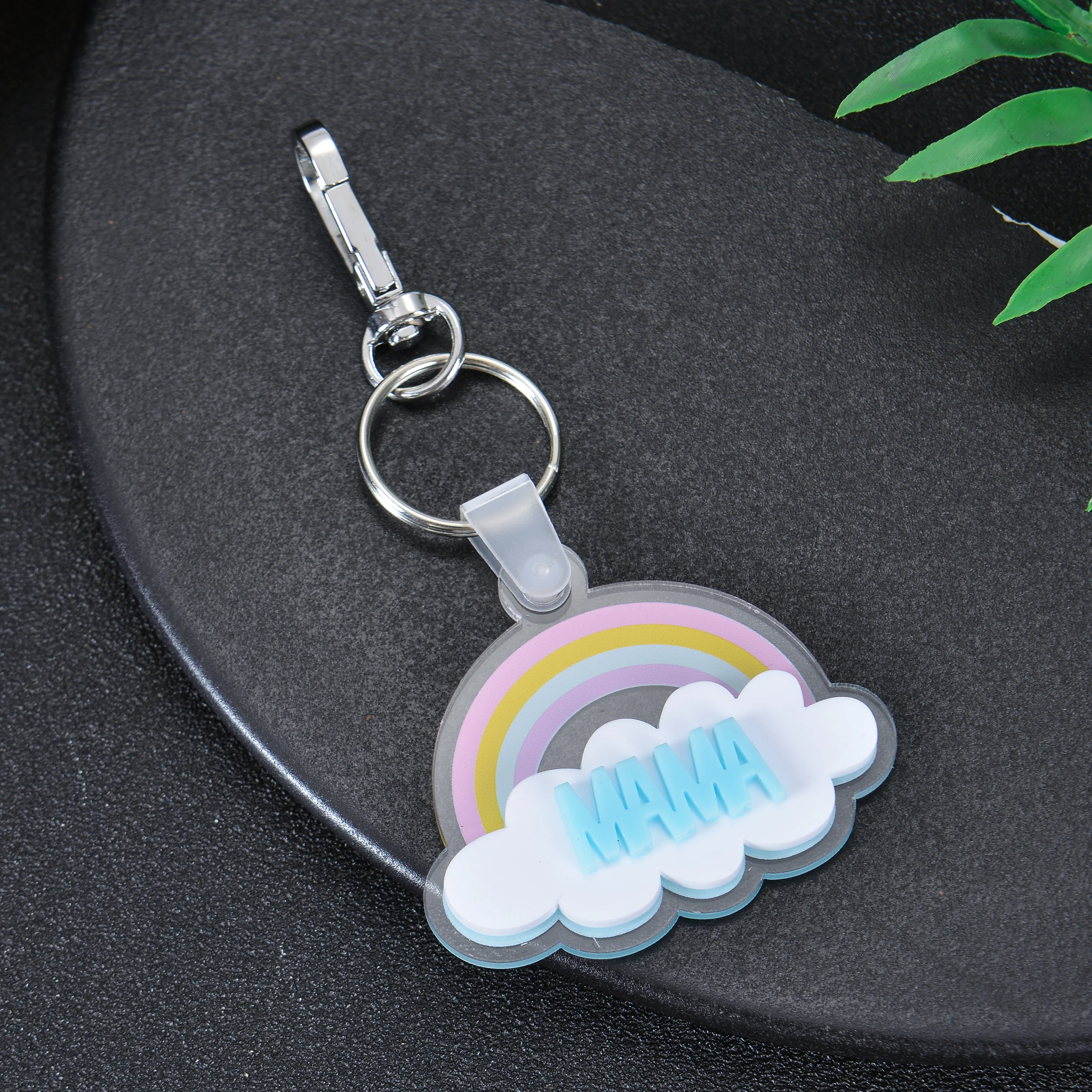 Personalized Acrylic Rainbow Name Keychain - Image 3