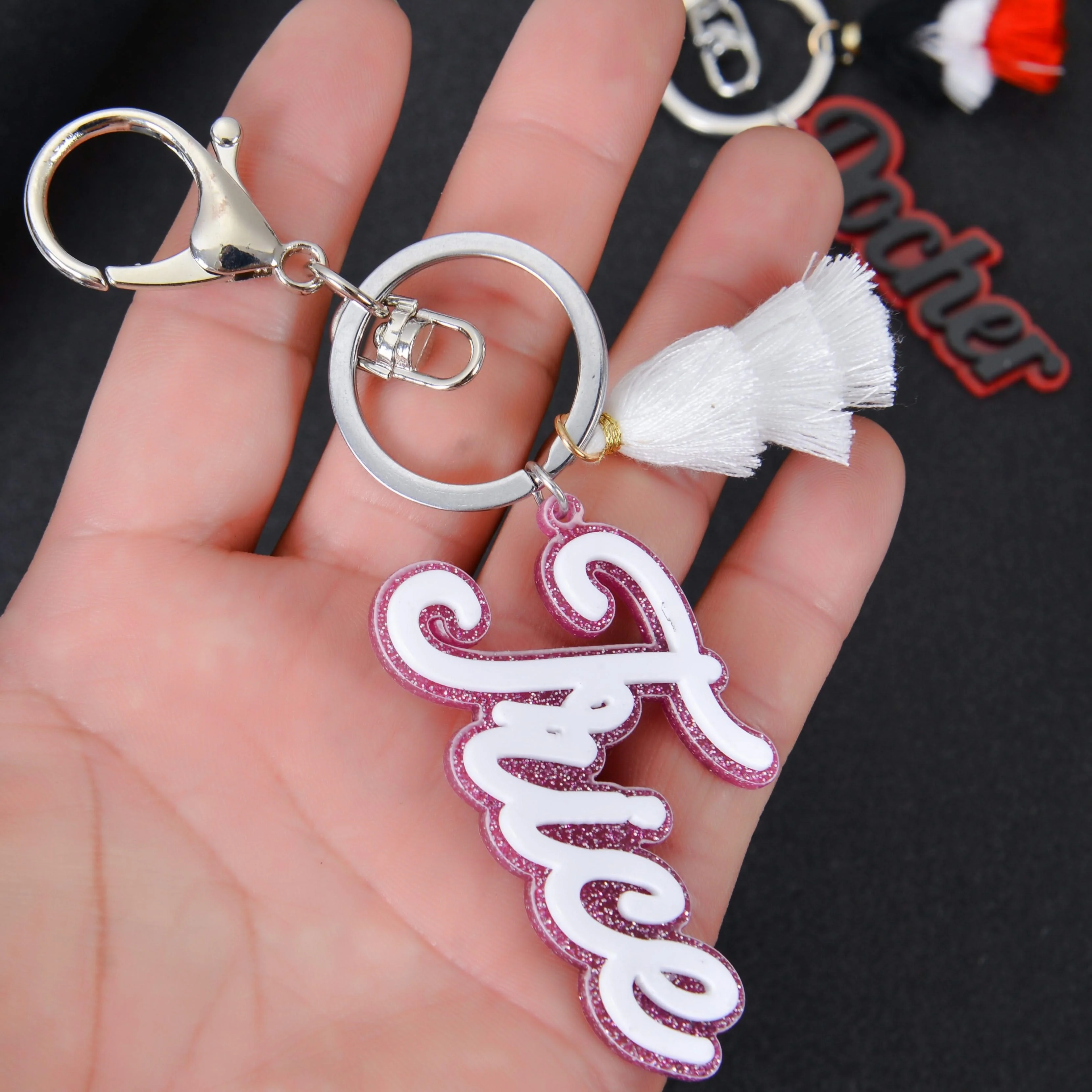 Personalized Acrylic Stylish Name Keychain - Image 8