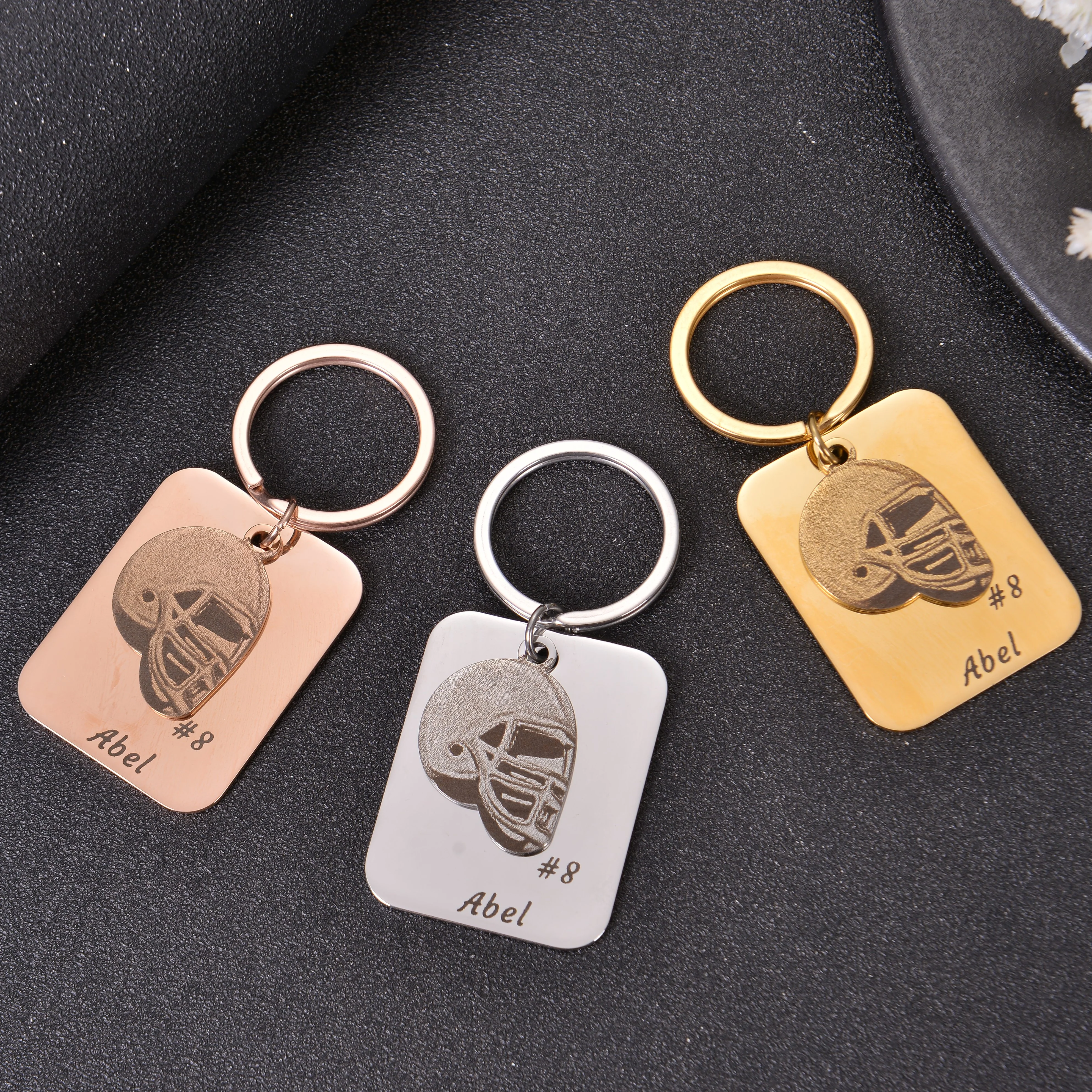 Personalized American Football Helmet Keychain - Image 5