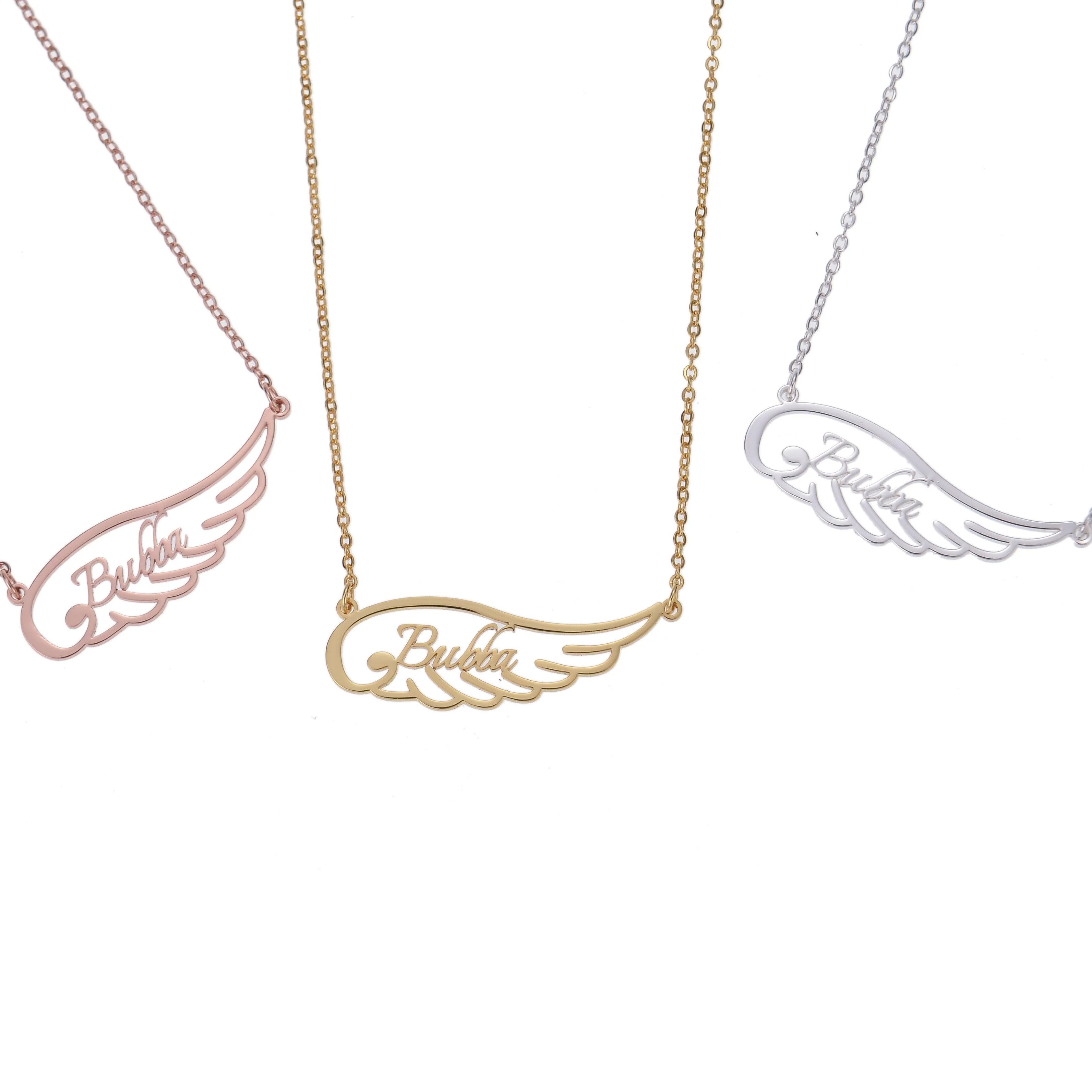 Personalized Angel Wings Name Necklace
