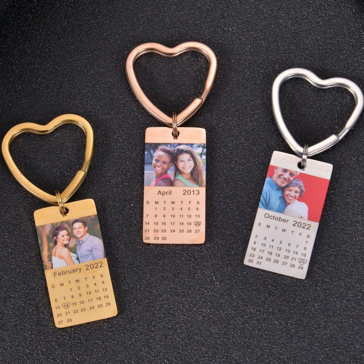 Personalized Anniversary Calendar Photo Keychain - Image 10