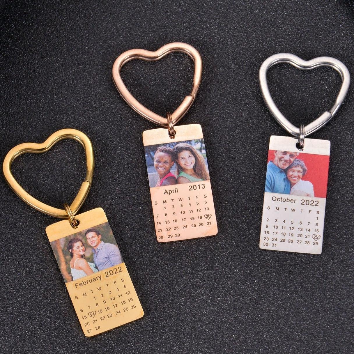 Personalized Anniversary Calendar Photo Keychain - Image 6