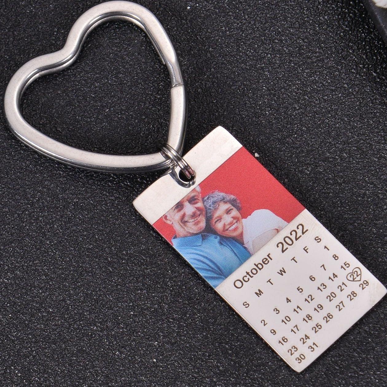 Personalized Anniversary Calendar Photo Keychain - Image 7