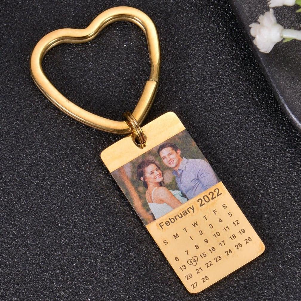 Personalized Anniversary Calendar Photo Keychain - Image 9